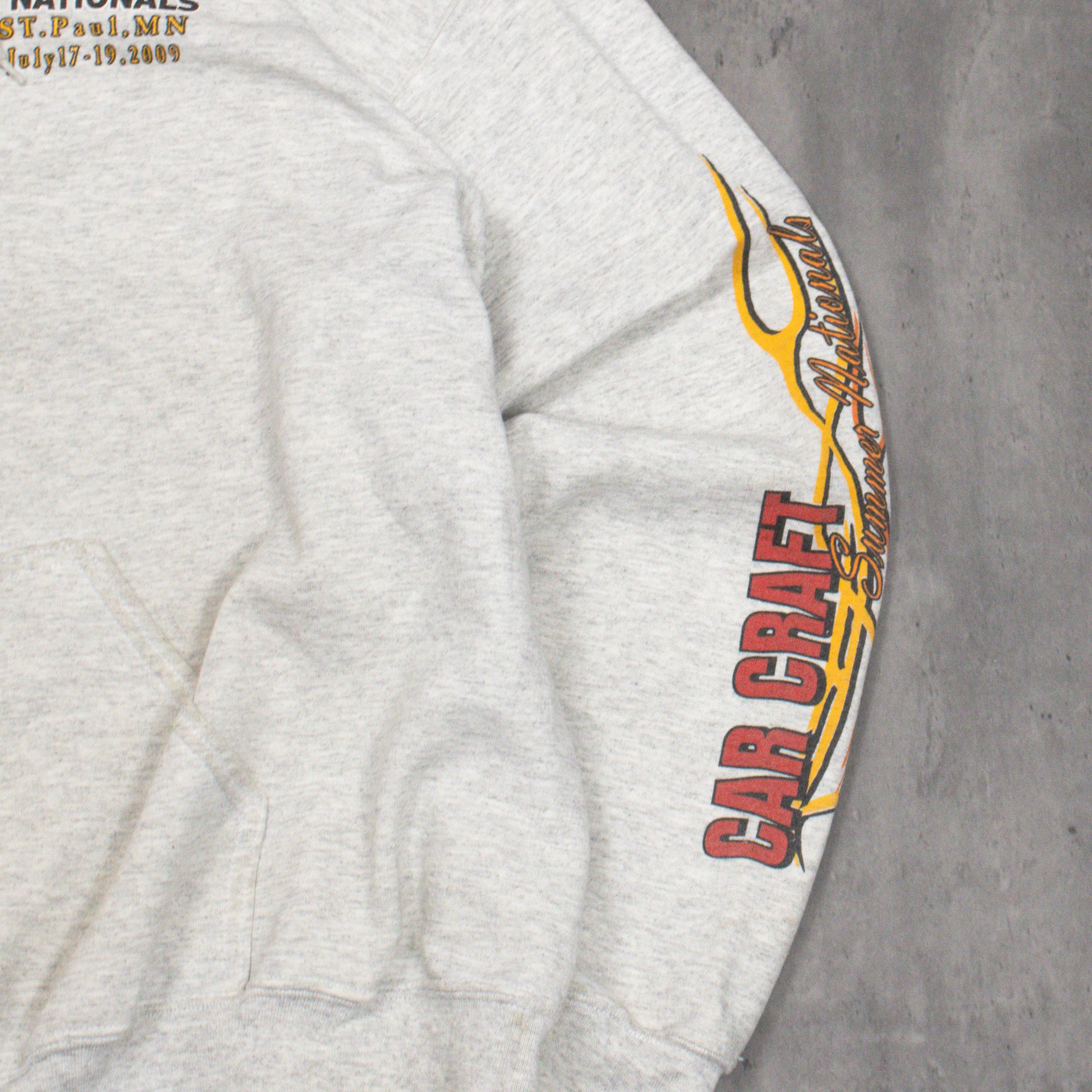 Vintage Vintage VTG Y2K 2009 00's Gildan Car Craft Flame Boxy Hoodie Size US L / EU 52-54 / 3 - 5 Thumbnail