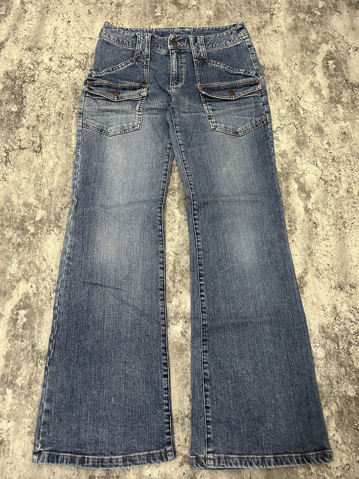 If Six Was Nine × Japanese Brand × Le Grande Bleu (L.G.B.) Vintage Alpha Cubic Pocket Flare Jeans Size US 28 / EU 44 - 3 Thumbnail
