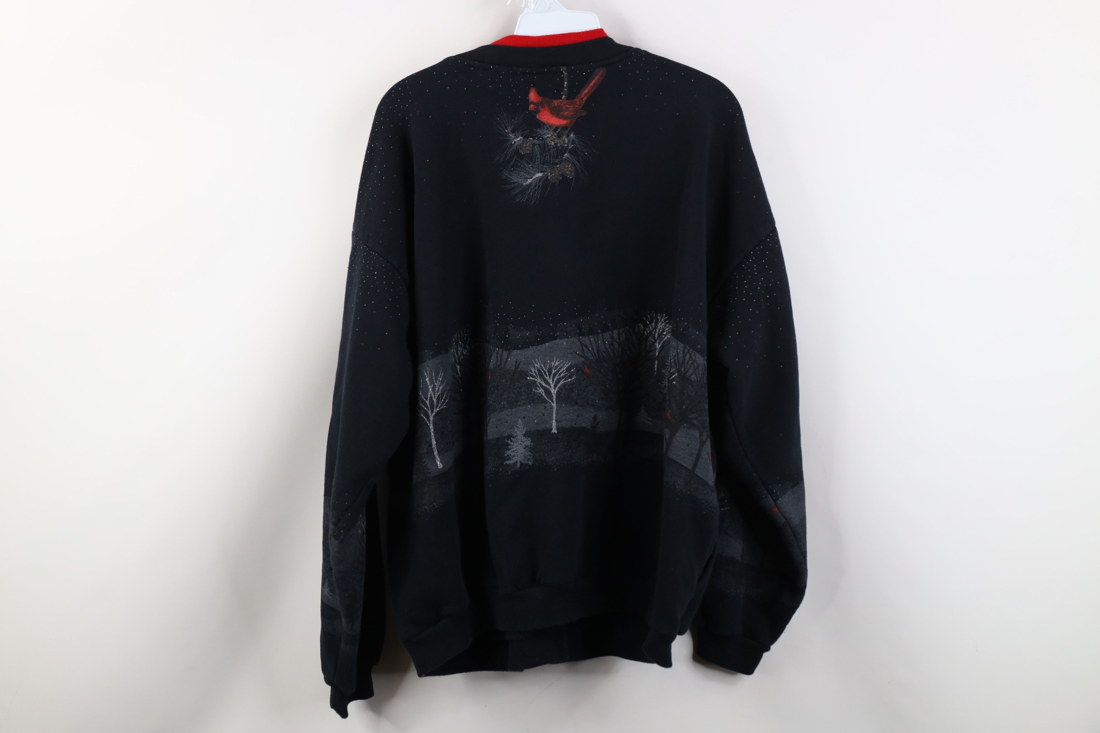Vintage Vintage 90s Snow Cardinal Birds All Over Print Sweatshirt Size XXL / US 16-18 / IT 52-54 - 13 Thumbnail