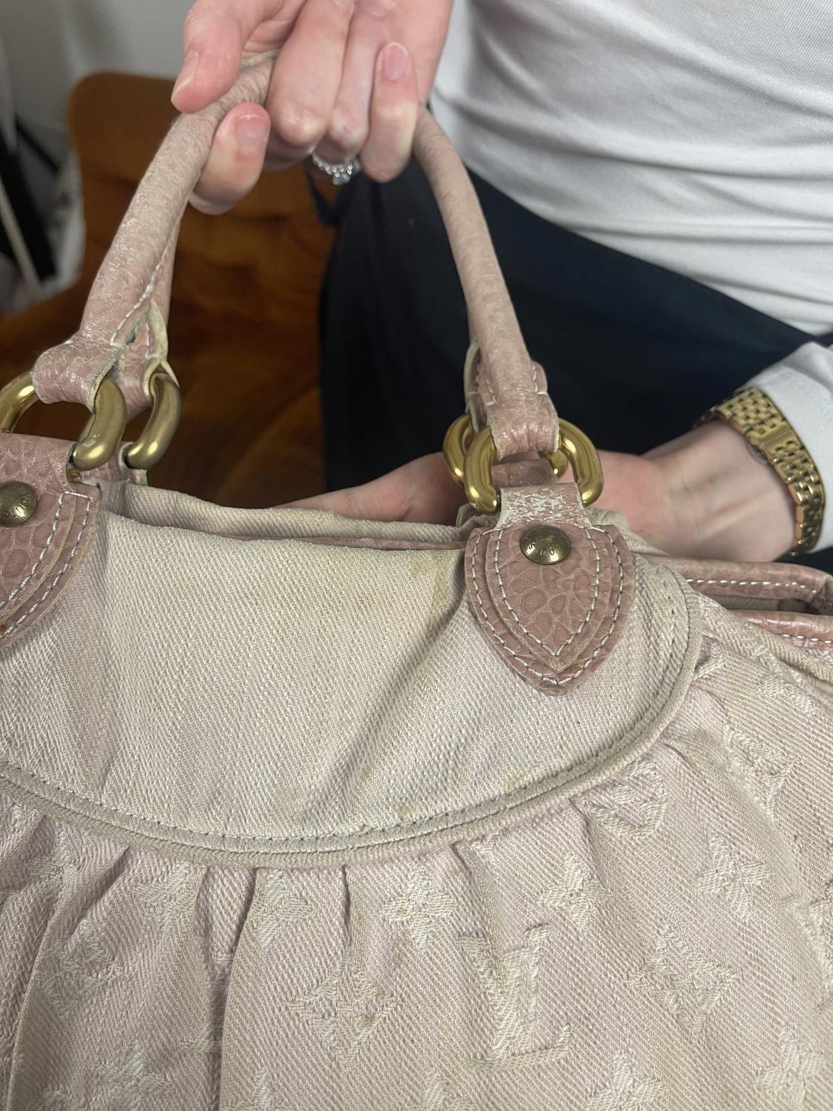 Louis Vuitton Louis Vuitton - Pink Denim Handbag Size ONE SIZE - 6 Thumbnail