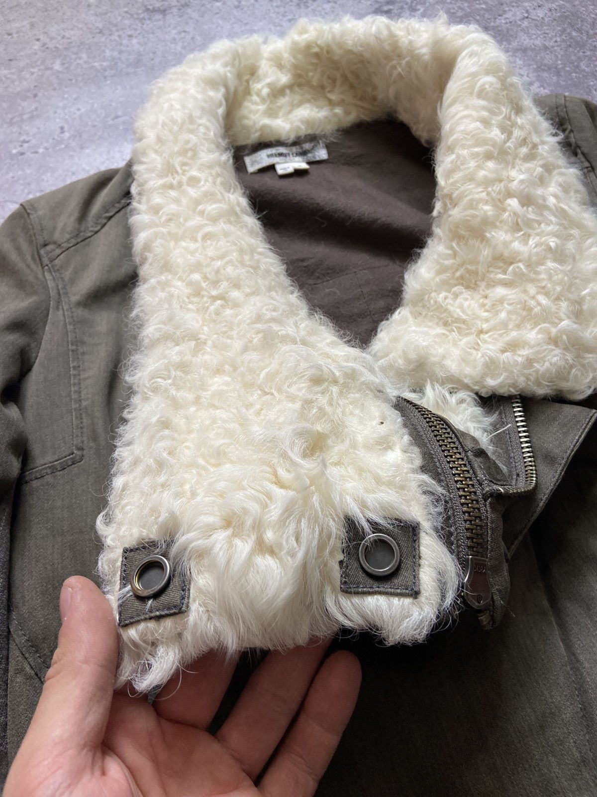 Helmut Lang Helmut Lang earth washed Fur high neck jacket Size S / US 4 / IT 40 - 6 Thumbnail