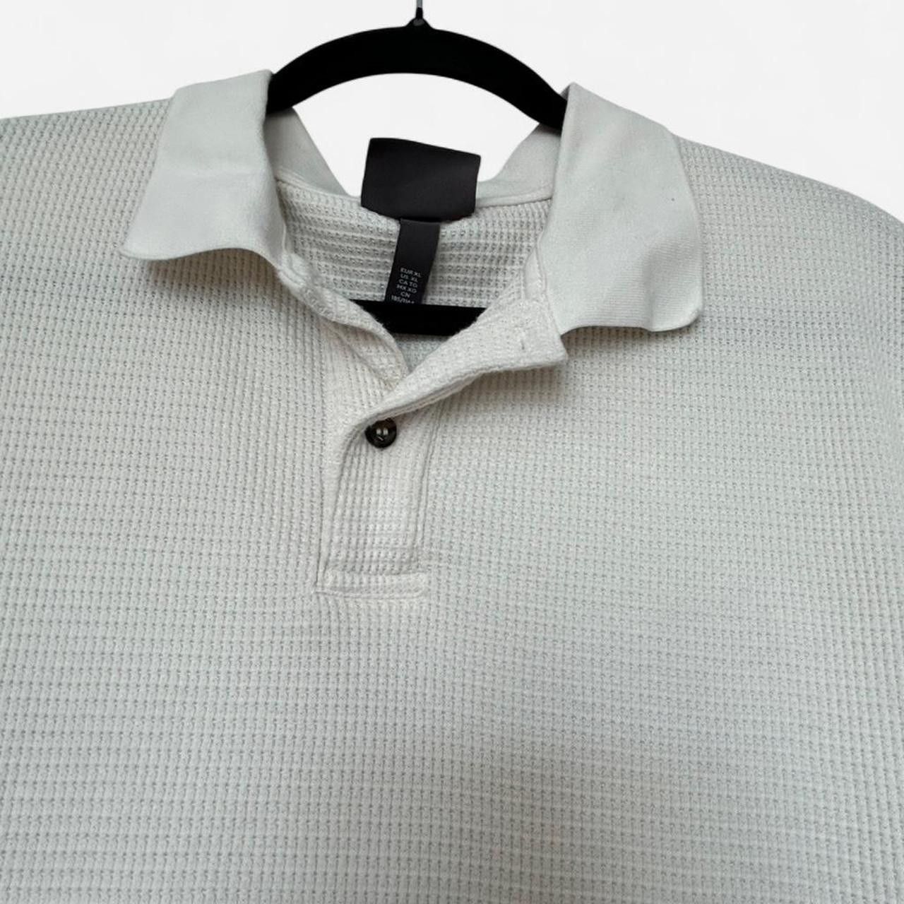 H&M H&M Men’s Beige Knit Polo Shirt Size US XL / EU 56 / 4 - 2 Thumbnail
