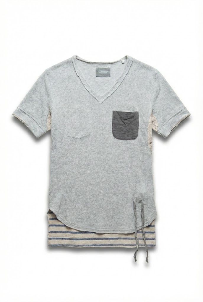 Takahiromiyashita The Soloist. V-neck Pocket T-Shirt Grey Size US XS / EU 42 / 0 - 1 Thumbnail