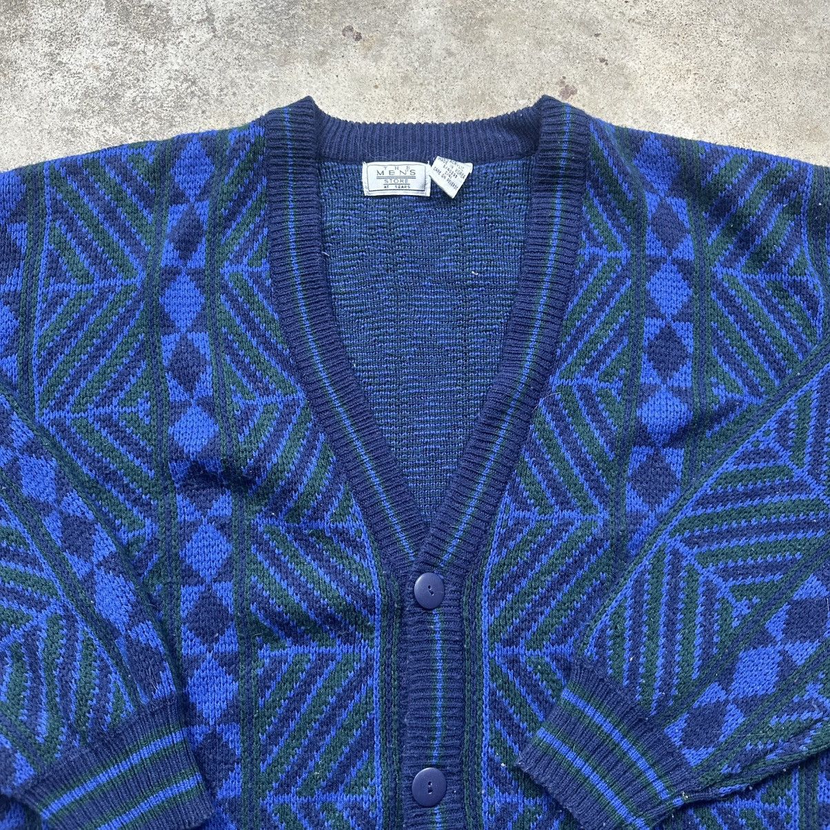 The Men's Store Vintage 80s Sears Aztec Tribal Knit Cardigan Sweater Size XL Size US XL / EU 56 / 4 - 2 Thumbnail