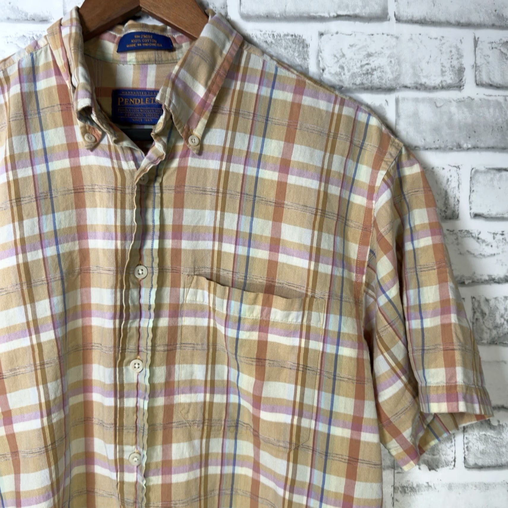 Pendleton Pendleton Shirt Mens Size M Short Sleeve Button-Down Plaid 100% Cotton Multicolor Size US M / EU 48-50 / 2 - 2 Thumbnail