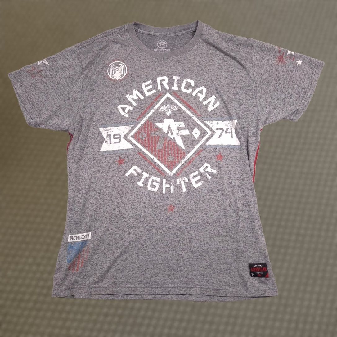 Vintage VINTAGE American Fighter Shirt Mens 2XL Gray 1974 Diamond Logo Graphic Tee Tagless MMA Size US XXL / EU 58 / 5 - 1 Thumbnail