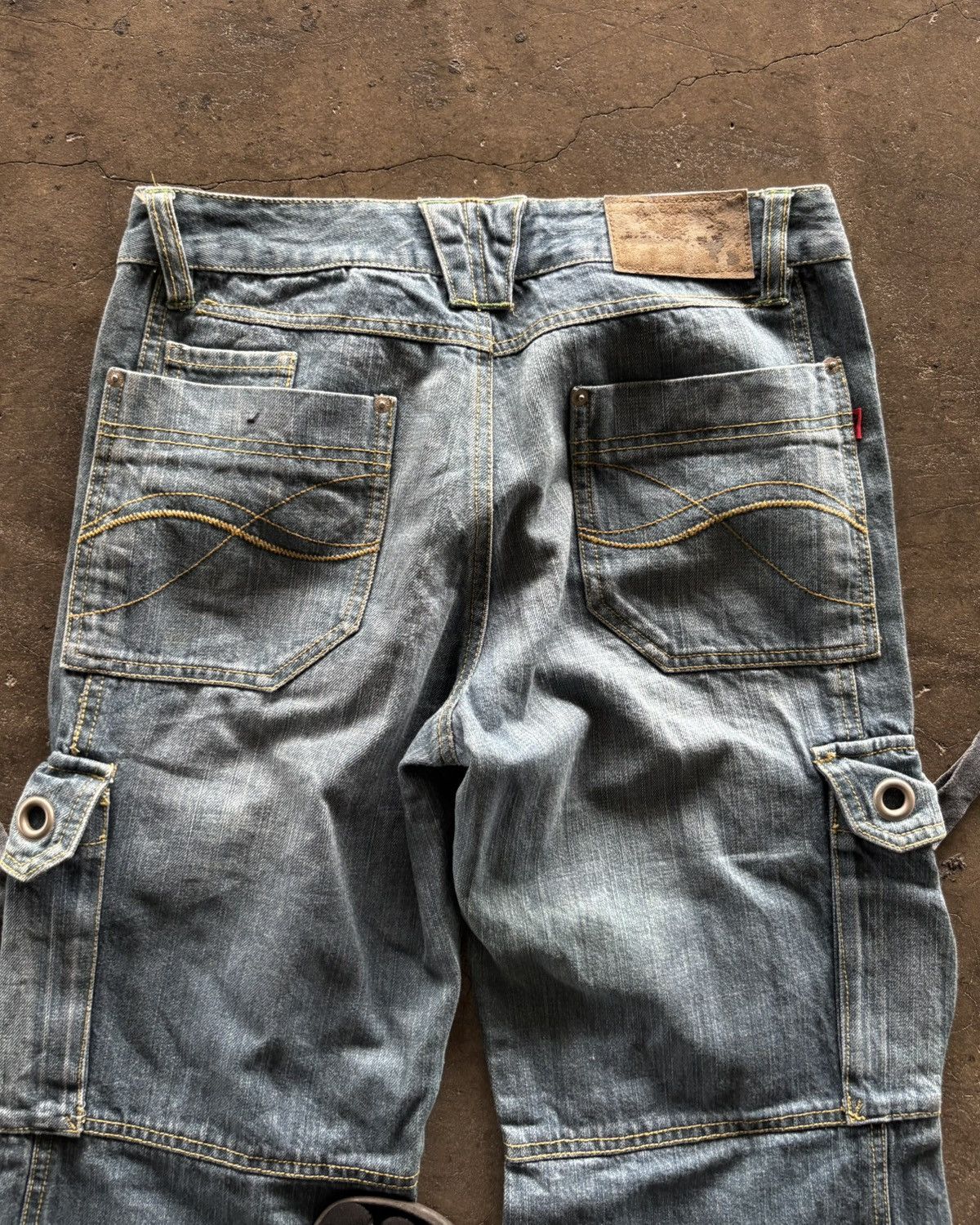 Japanese Brand Hangten Cargo Flared Denim Pants Size US 30 / EU 46 - 4 Thumbnail