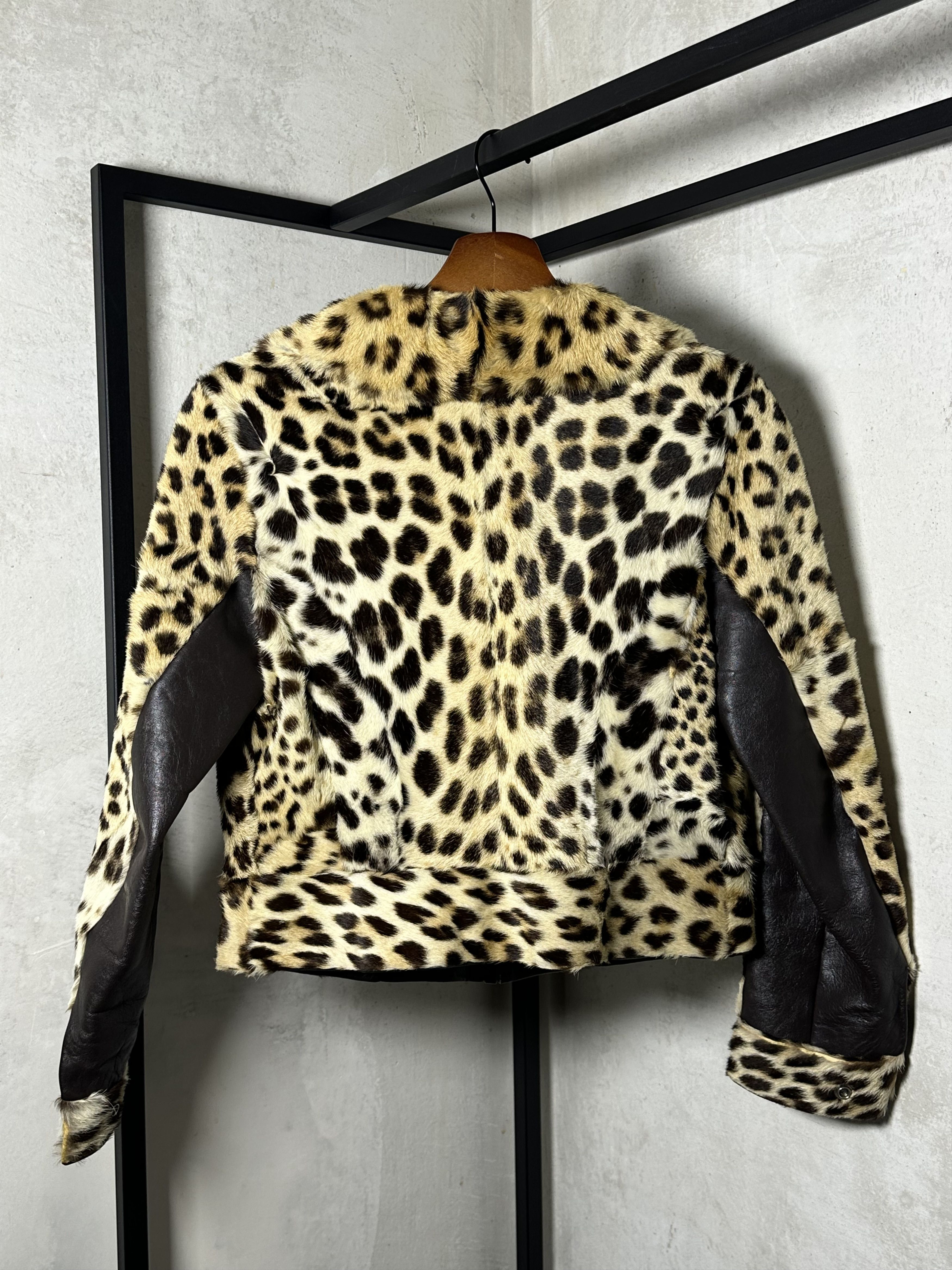 PONY Nocturne Pony Fur Leopard Printed Blazer Size XS / US 0-2 / IT 36-38 - 7 Thumbnail