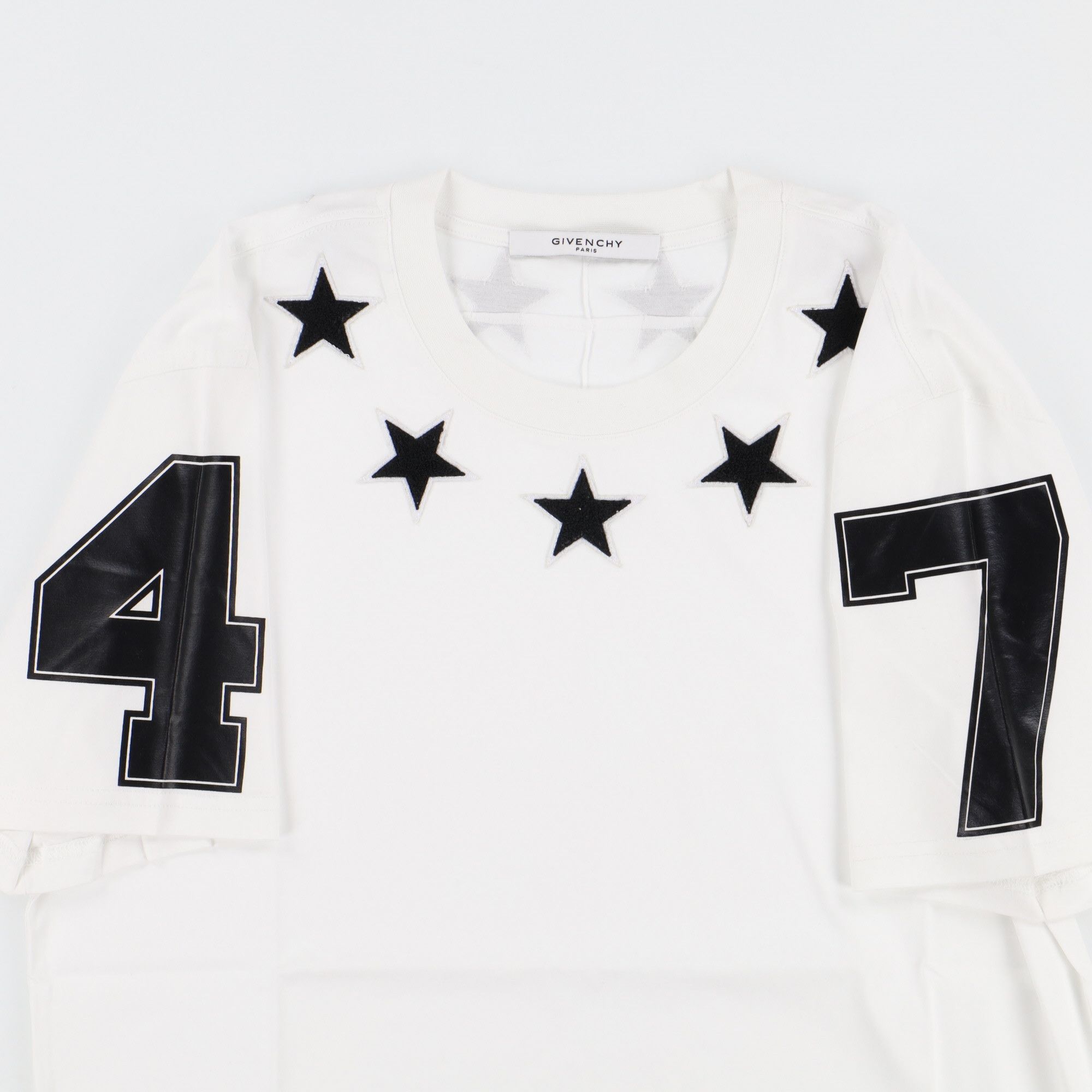 Givenchy White and Black Felt 5 Stars T-Shirt Size XS / US 0-2 / IT 36-38 - 5 Thumbnail