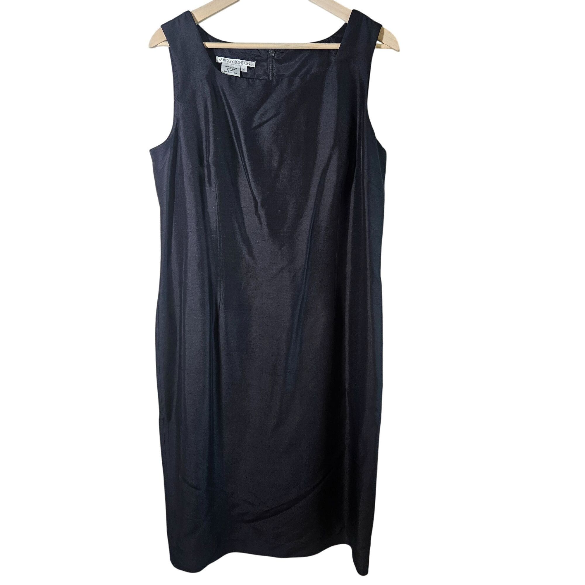 MAGGY LONDON Maggy London Womens Silk Dress Black 14 quiet luxury weddin Size XL / US 12-14 / IT 48-50 - 3 Thumbnail
