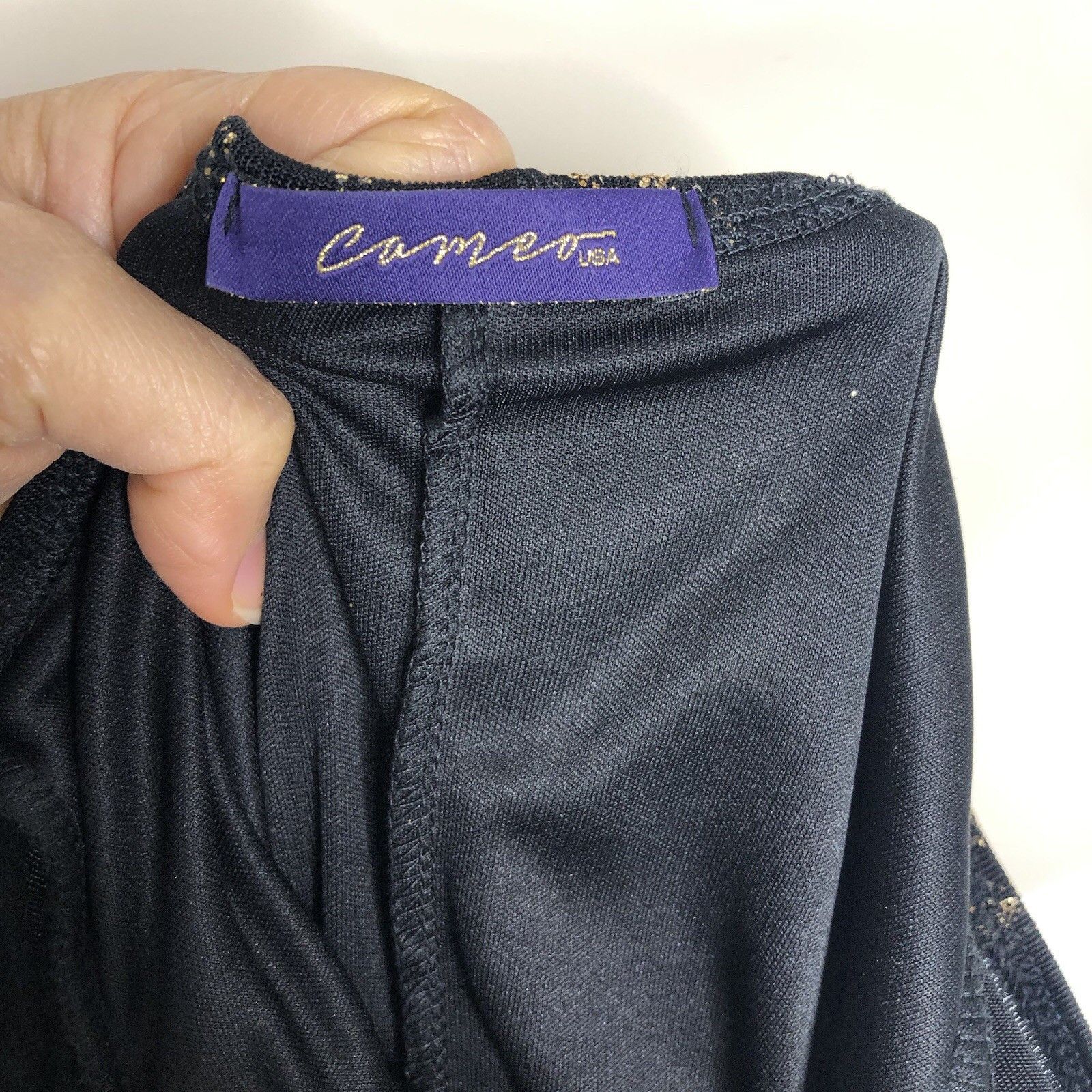 Other Cameo Women Black Sparkle Gold Wire Plunge V Neck Maxi Sz S Size S / US 4 / IT 40 - 12 Thumbnail