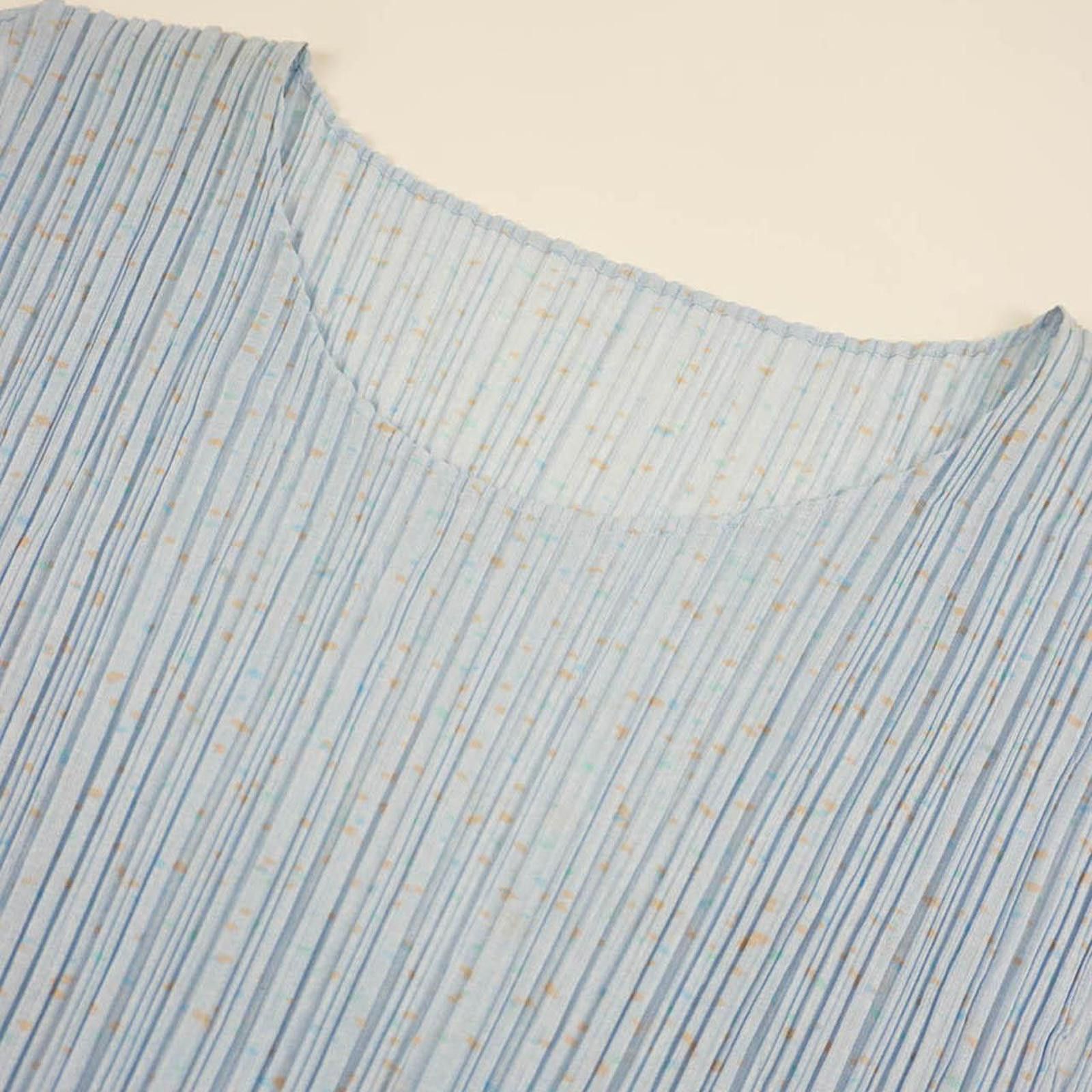 Issey Miyake (M) PLEATS PLEASE by ISSEY MIYAKE Pastel Blue Top Size M / US 6-8 / IT 42-44 - 5 Thumbnail