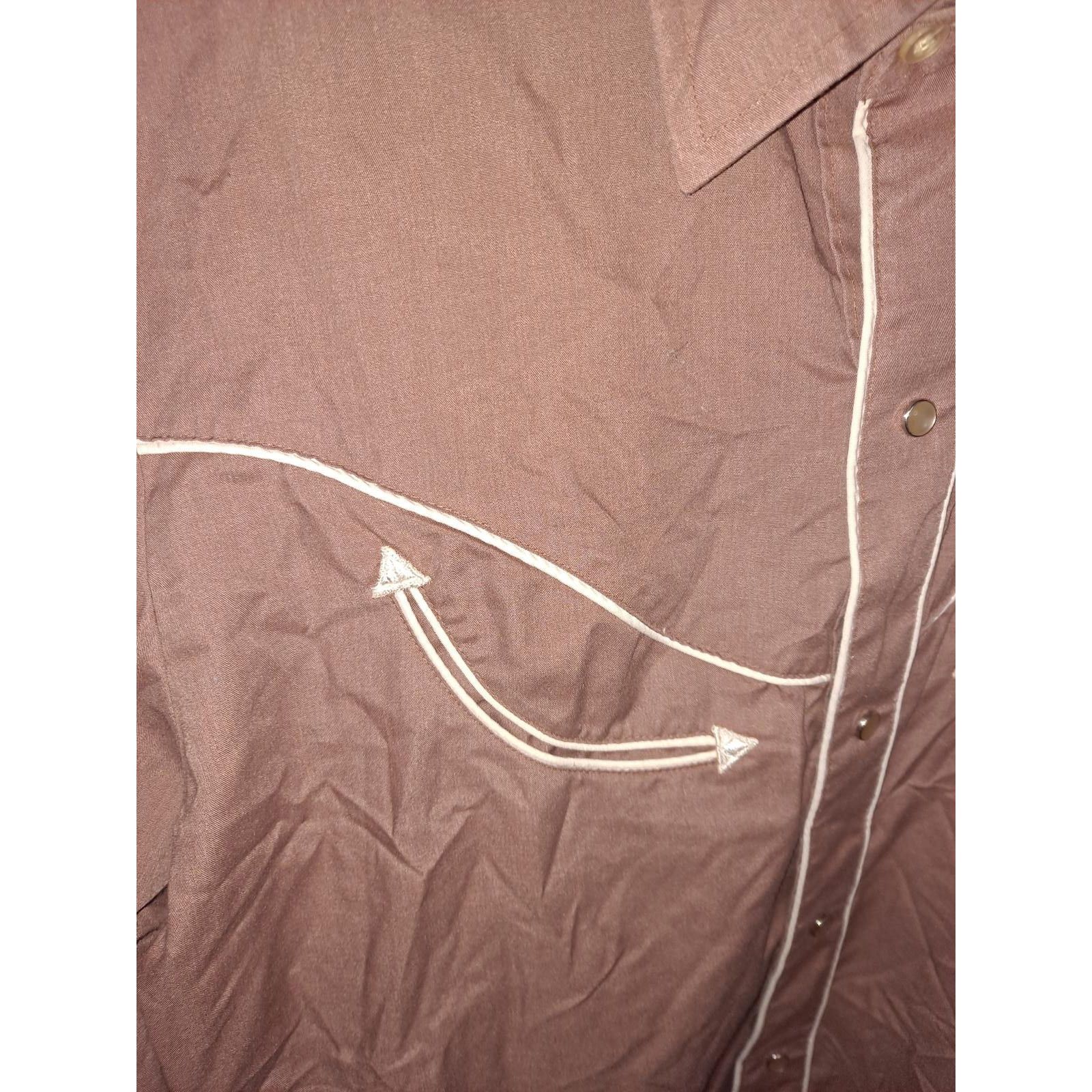 Levi's Vintage Levi's Snap Up Brown Shirt with White Accents SIze M Size US M / EU 48-50 / 2 - 2 Thumbnail
