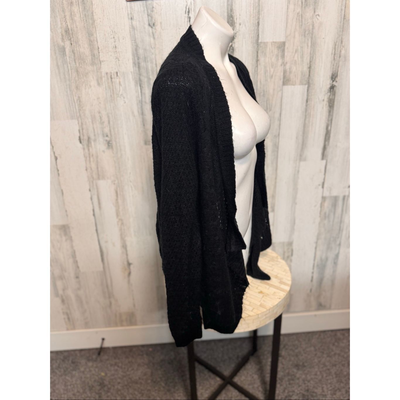 Sonoma Sonoma Lifestyle Black Open Front Knit Cardigan Size L Size L / US 10 / IT 46 - 6 Thumbnail