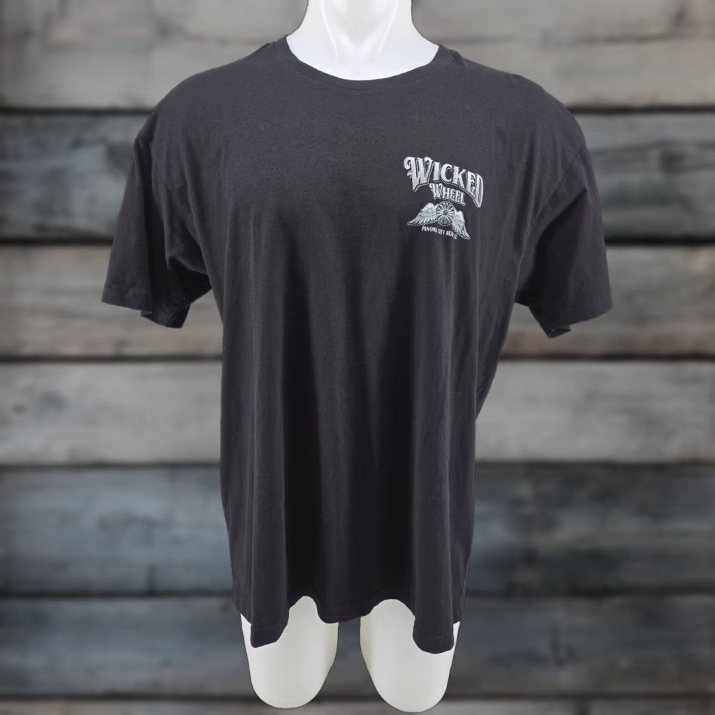 Vintage Wicked Wheel Motorcycle Panama City Beach Shirt Men Black XL Size US XL / EU 56 / 4 - 1 Thumbnail