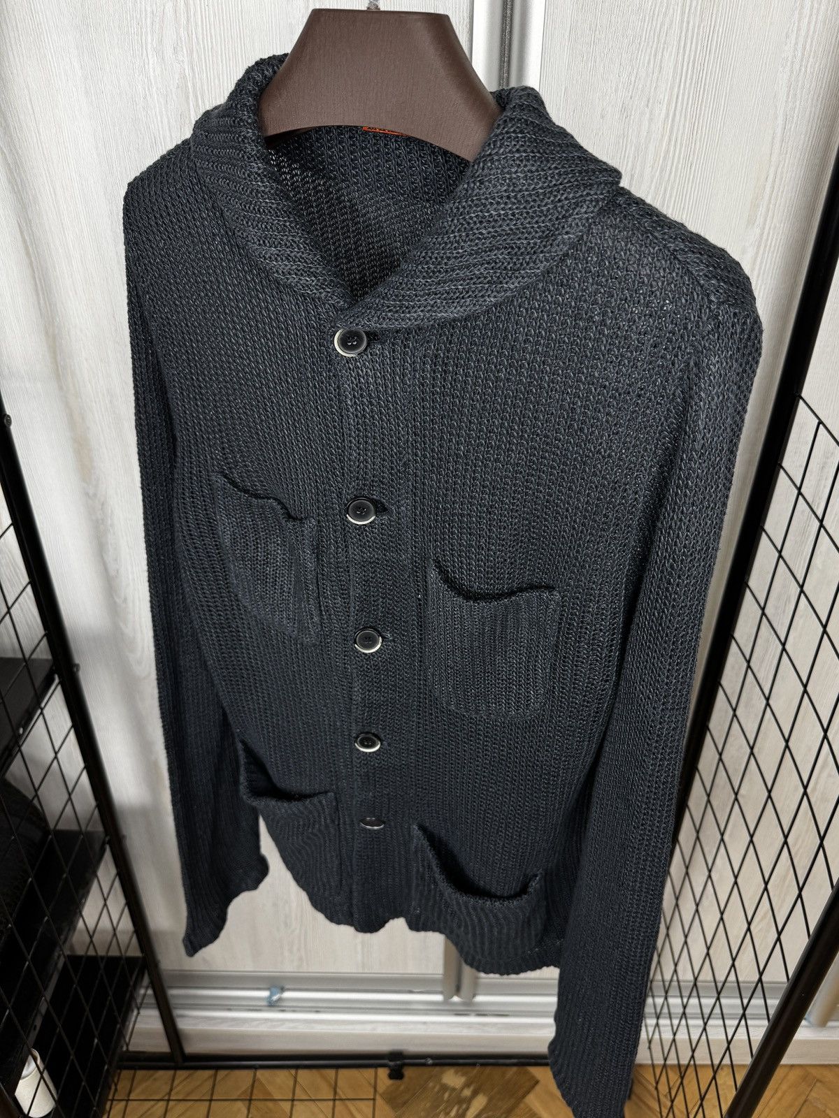 Barena Venezia Barena Venezia grey linen chain style cardigan blazer Size US XL / EU 56 / 4 - 7 Thumbnail