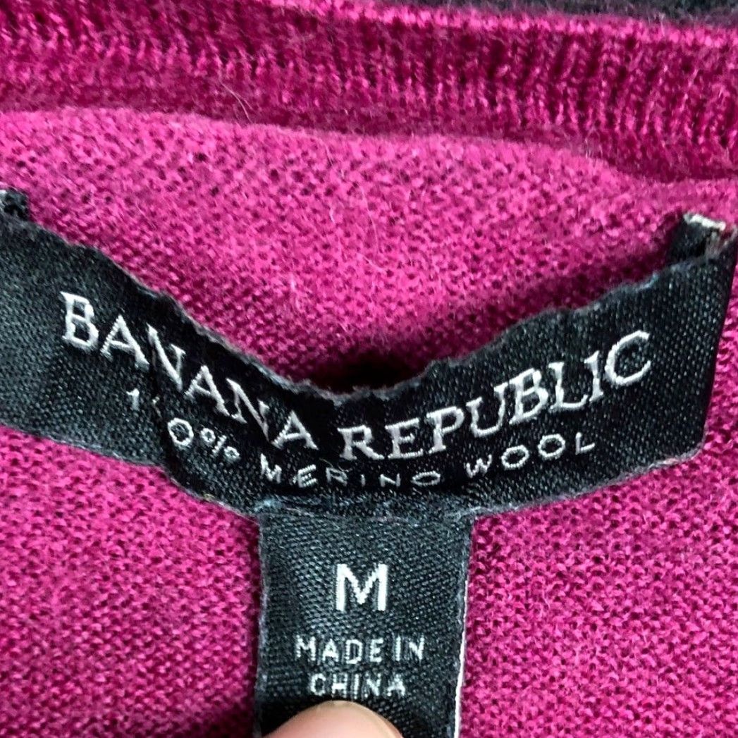 Banana Republic Banana Republic Womens Sweater Purple 100% Merino Wool Long Sleeve M - Casual Workwear Knit Pullover Crew Neck Solid Size M Womens Pullover Sweater Size M / US 6-8 / IT 42-44 - 6 Thumbnail