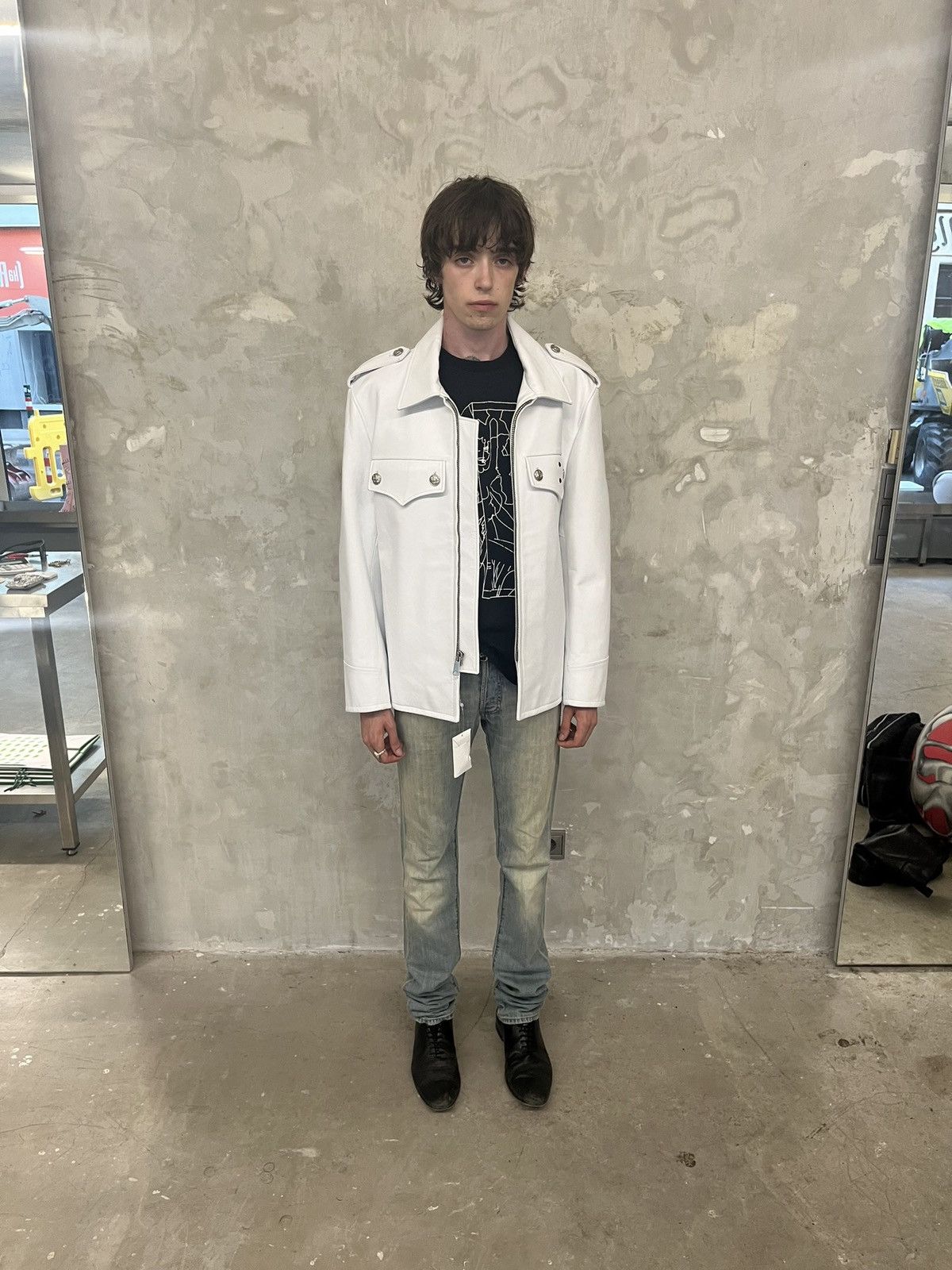 Calvin Klein 205W39NYC FW18 Oversized Police Runway Leather Jacket Size US S / EU 44-46 / 1 - 12 Thumbnail