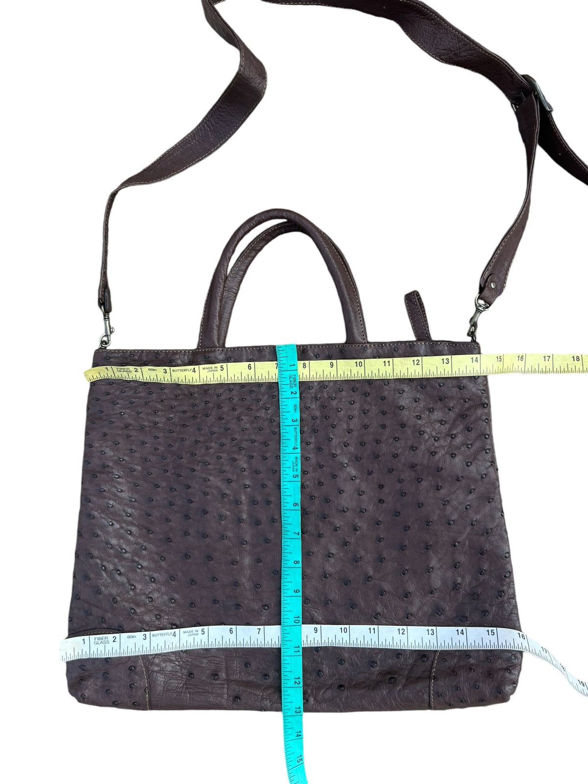 Leather Vintage Ostrich Leather 2 Way Bag AKI Leather Work Japan Size ONE SIZE - 25 Thumbnail