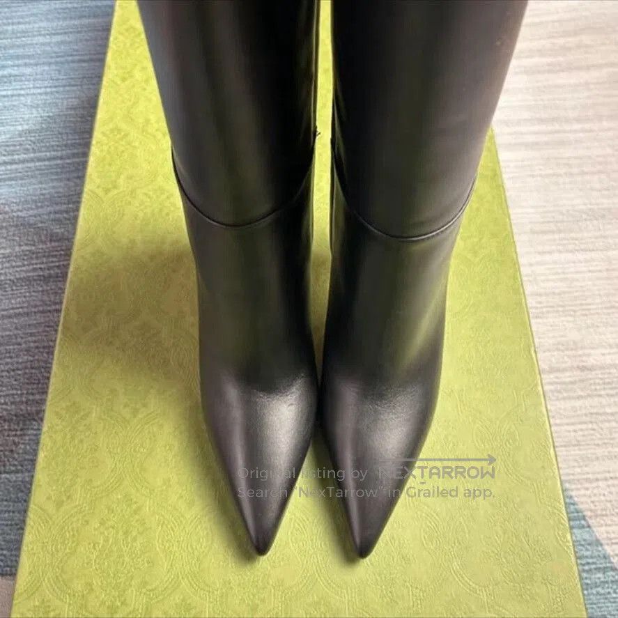 Gucci Gucci Black High-Heeled Pointed Toe Boots. Size US 5 / IT 35 - 2 Thumbnail