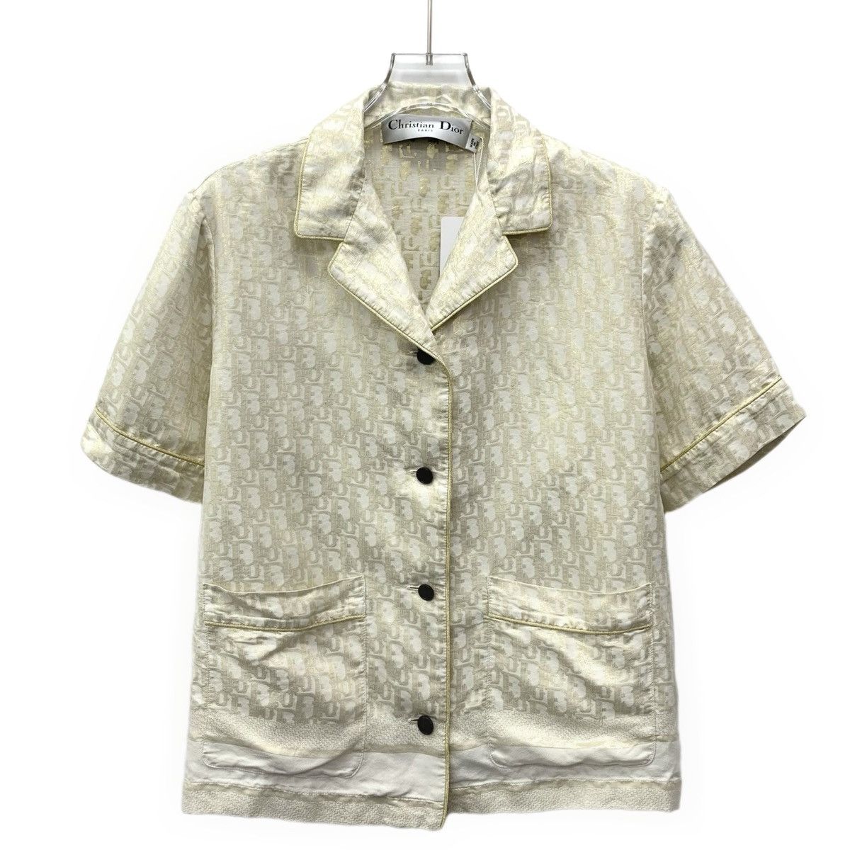Dior Dior Gold Logo Jacquard Full Print Mulberry Silk Shirt Size XS / US 0-2 / IT 36-38 - 1 Thumbnail