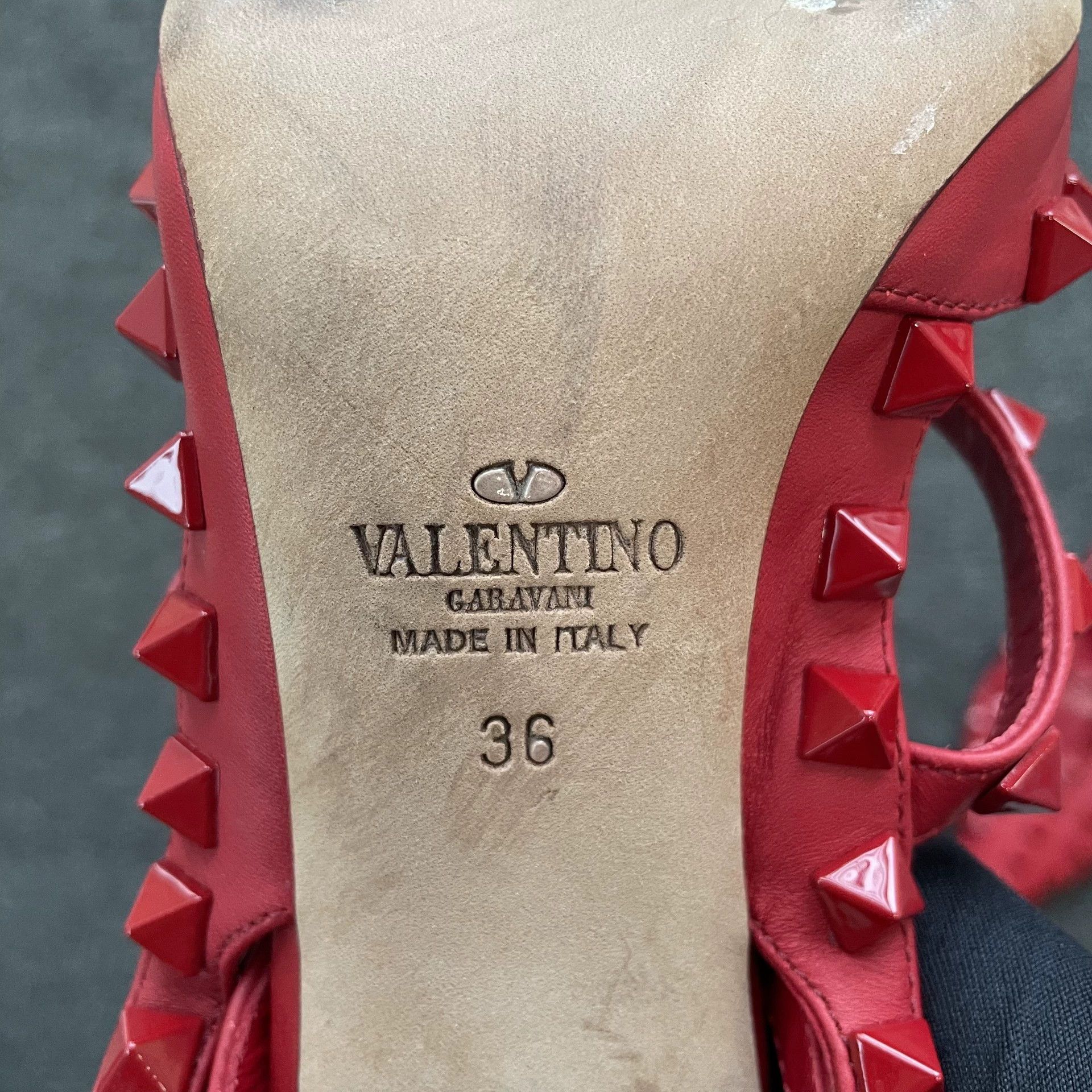 Valentino Valentino 98 New Red Lthr Buckle Stiletto Wmn's 36 Size US 5.5 / IT 35.5 - 8 Thumbnail