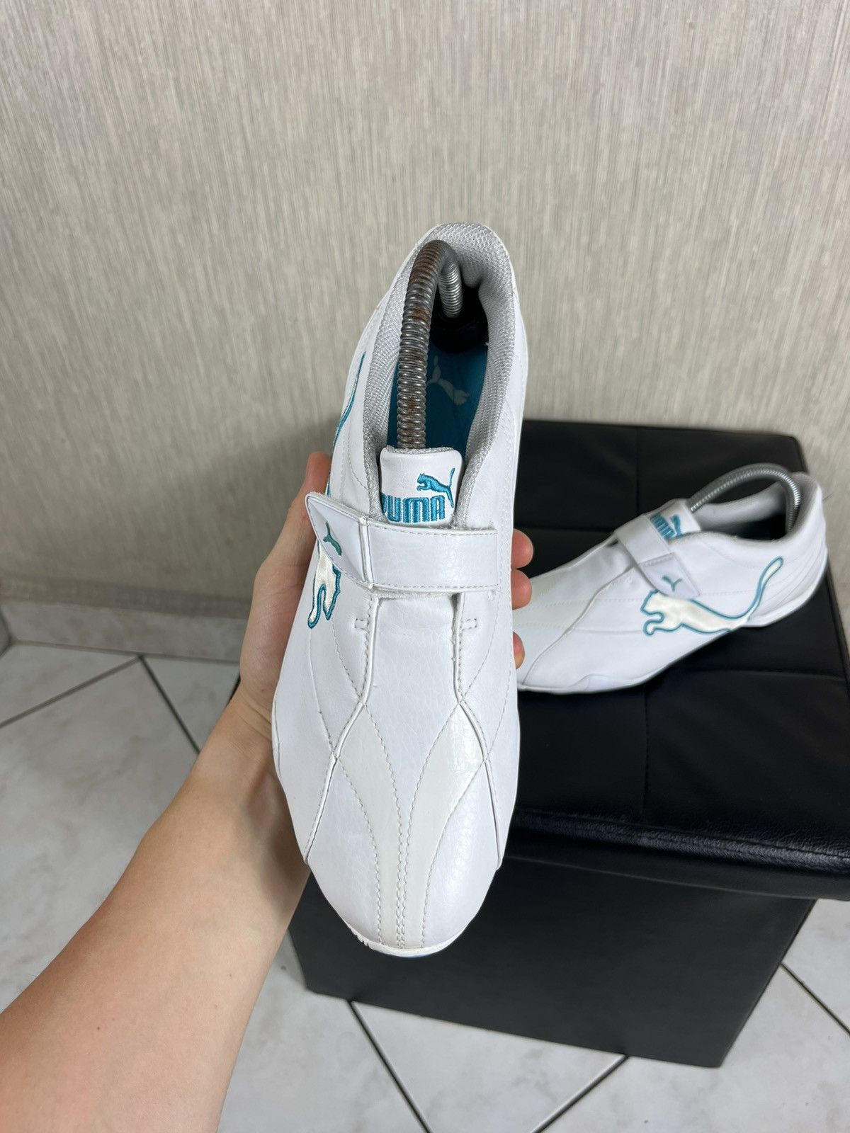 Puma × Vintage Vintage Puma y2k leather velcro shoes low sneakers speed cat Size US 8.5 / EU 41-42 - 7 Thumbnail