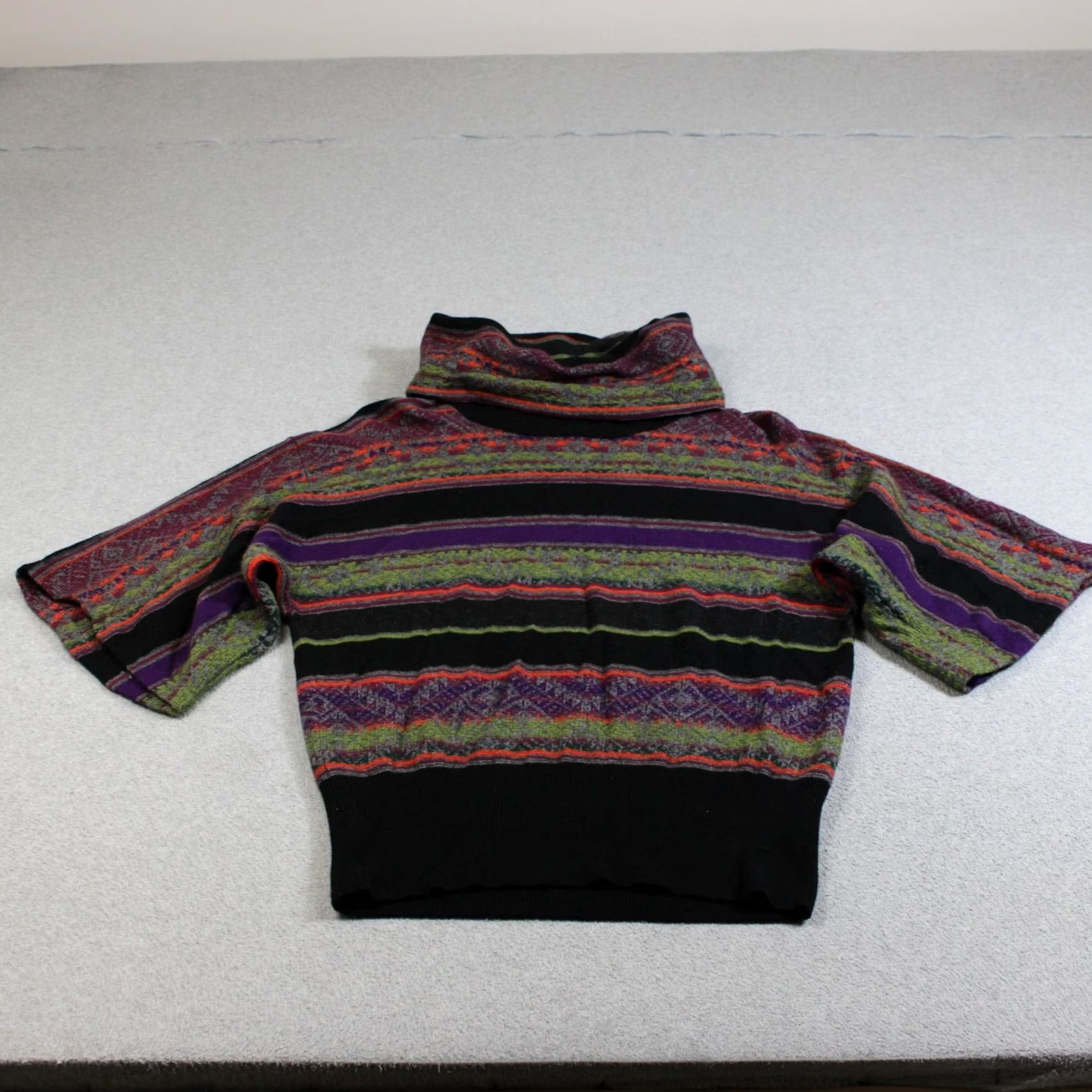 Ralph Lauren Lauren Ralph Lauren Sweater Women L Black Cowl Neck Striped Boho Lagenlook Pullover Dolman Sleeve Knit Tight-Knit Fall Casual Womens Size L / US 10 / IT 46 - 2 Thumbnail
