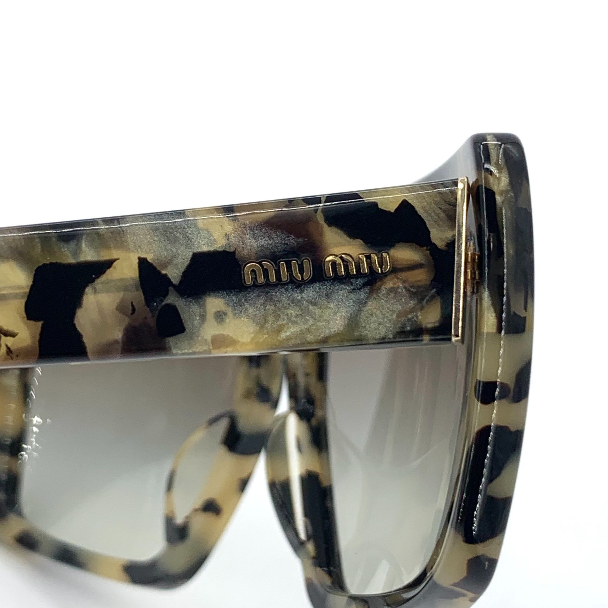 Miu Miu Miu Miu Womens Oversized Square Tortoiseshell Sunglasses Wit Size ONE SIZE - 3 Thumbnail