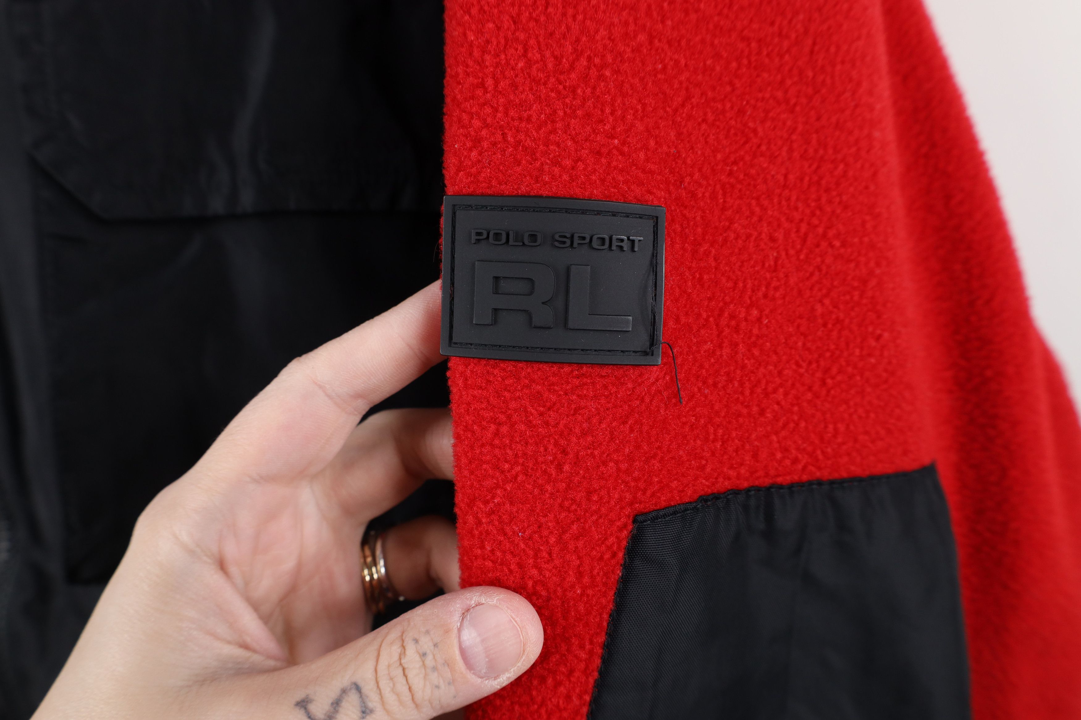 Ralph Lauren × Vintage Vintage 90s Polo Sport Ralph Lauren Logo Fleece Jacket Red Size US XL / EU 56 / 4 - 4 Thumbnail