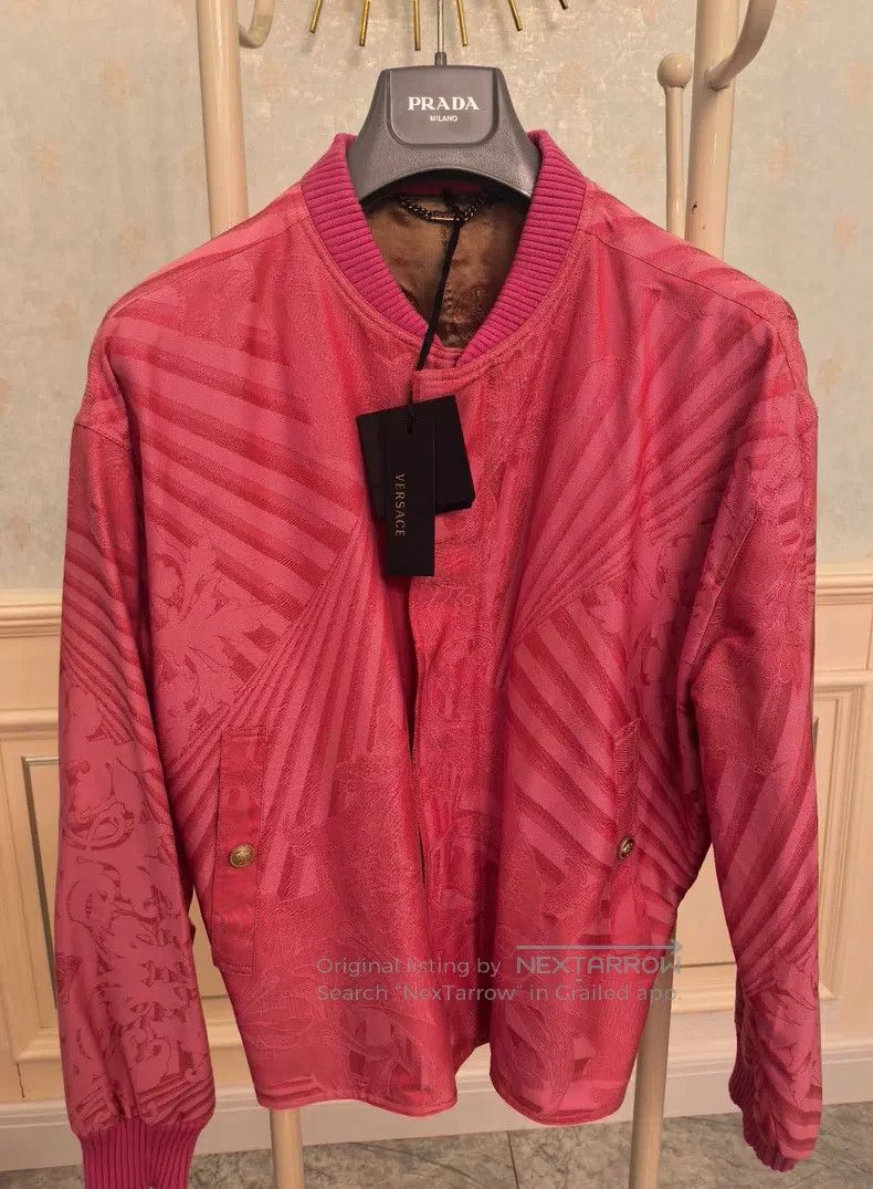 Versace Versace Jacket Pink embroidered men's jacket coat Size US L / EU 52-54 / 3 - 1 Thumbnail