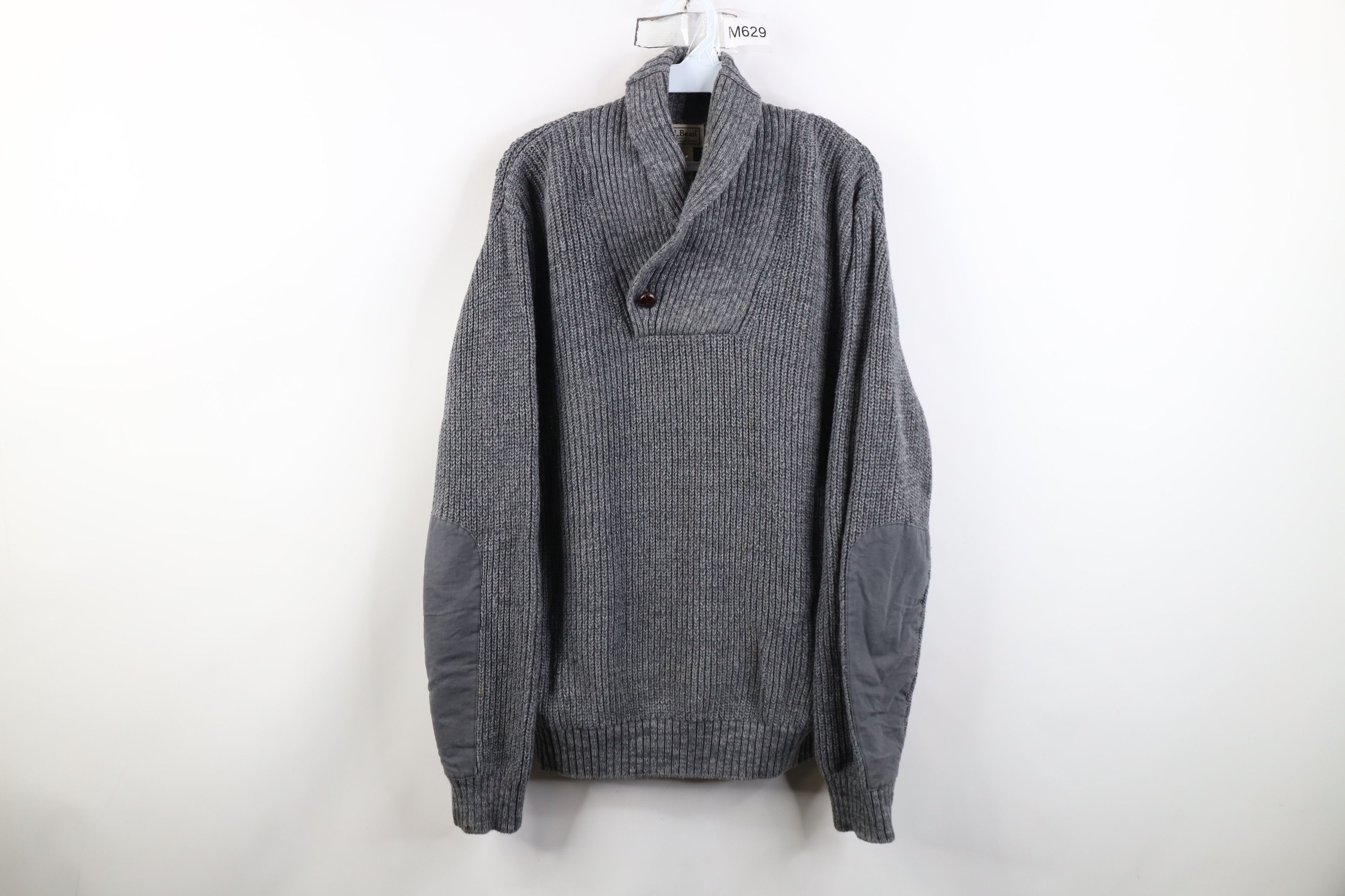 L.L. Bean Vintage LL Bean Ribbed Commando Elbow Patch Shawl Sweater Size US M / EU 48-50 / 2 - 1 Thumbnail