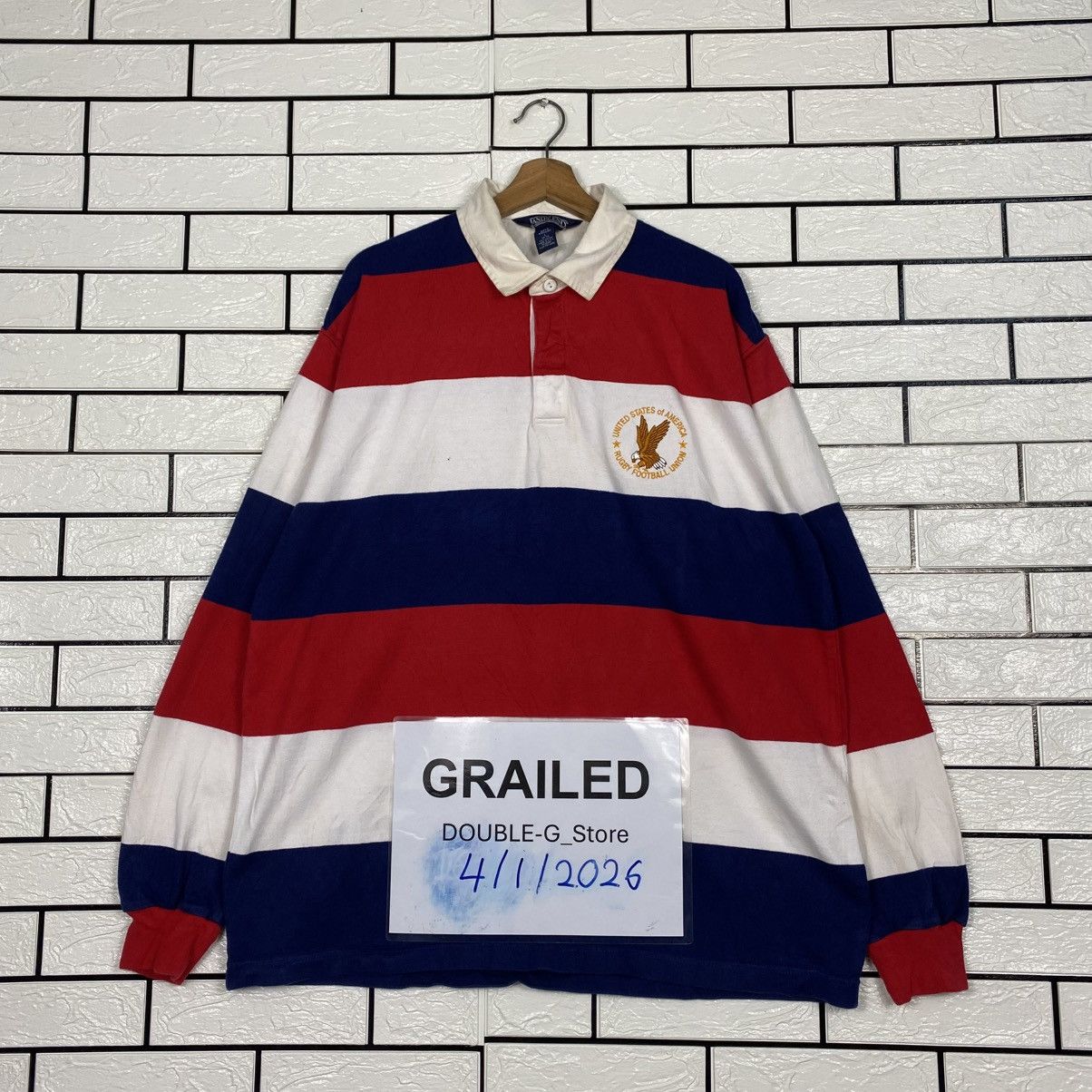 Japanese Brand 📌Vintage Polo Rugby Collar Striped Design Lands' End Size US L / EU 52-54 / 3 - 1 Thumbnail