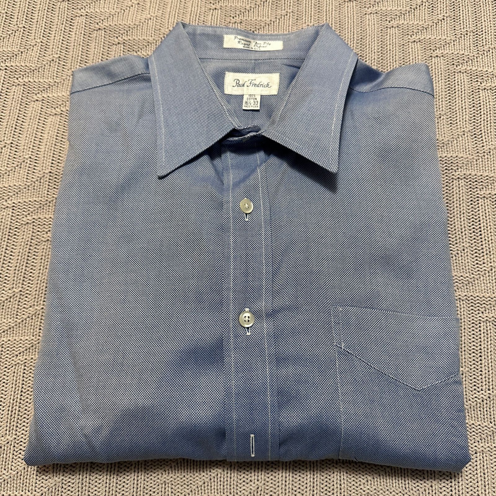 Paul Fredrick Paul Fredrick blue textured button down size 16.5 Size US L / EU 52-54 / 3 - 1 Thumbnail