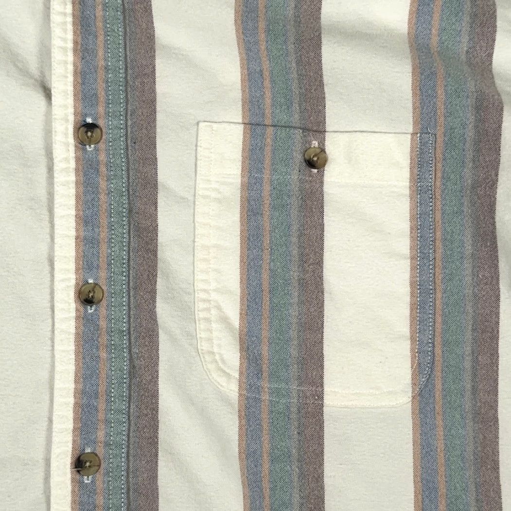 Vintage VINTAGE Manhattan Shirt Adult XL White Striped Flannel 1857 USA 90s Size US XL / EU 56 / 4 - 4 Thumbnail