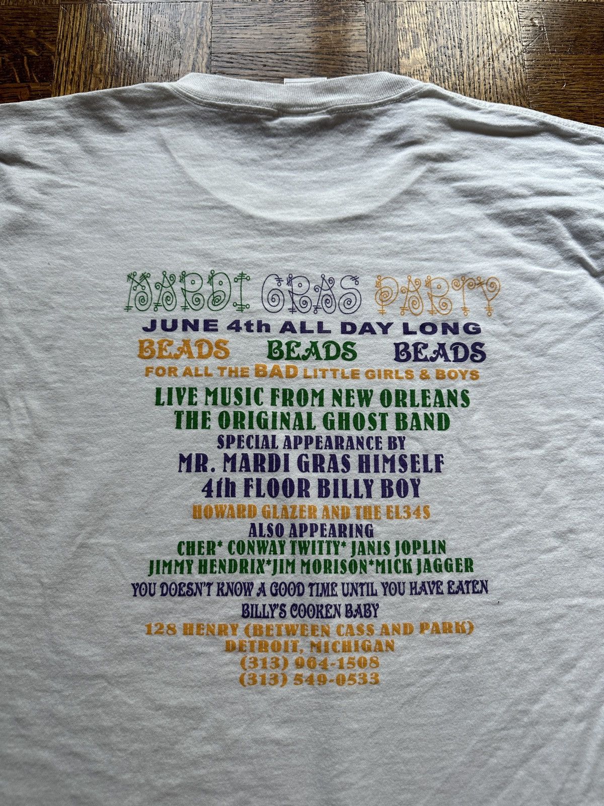 Vintage Vintage Y2K Mardi Gras Party Detroit Graphic Tee Size US XXL / EU 58 / 5 - 5 Thumbnail