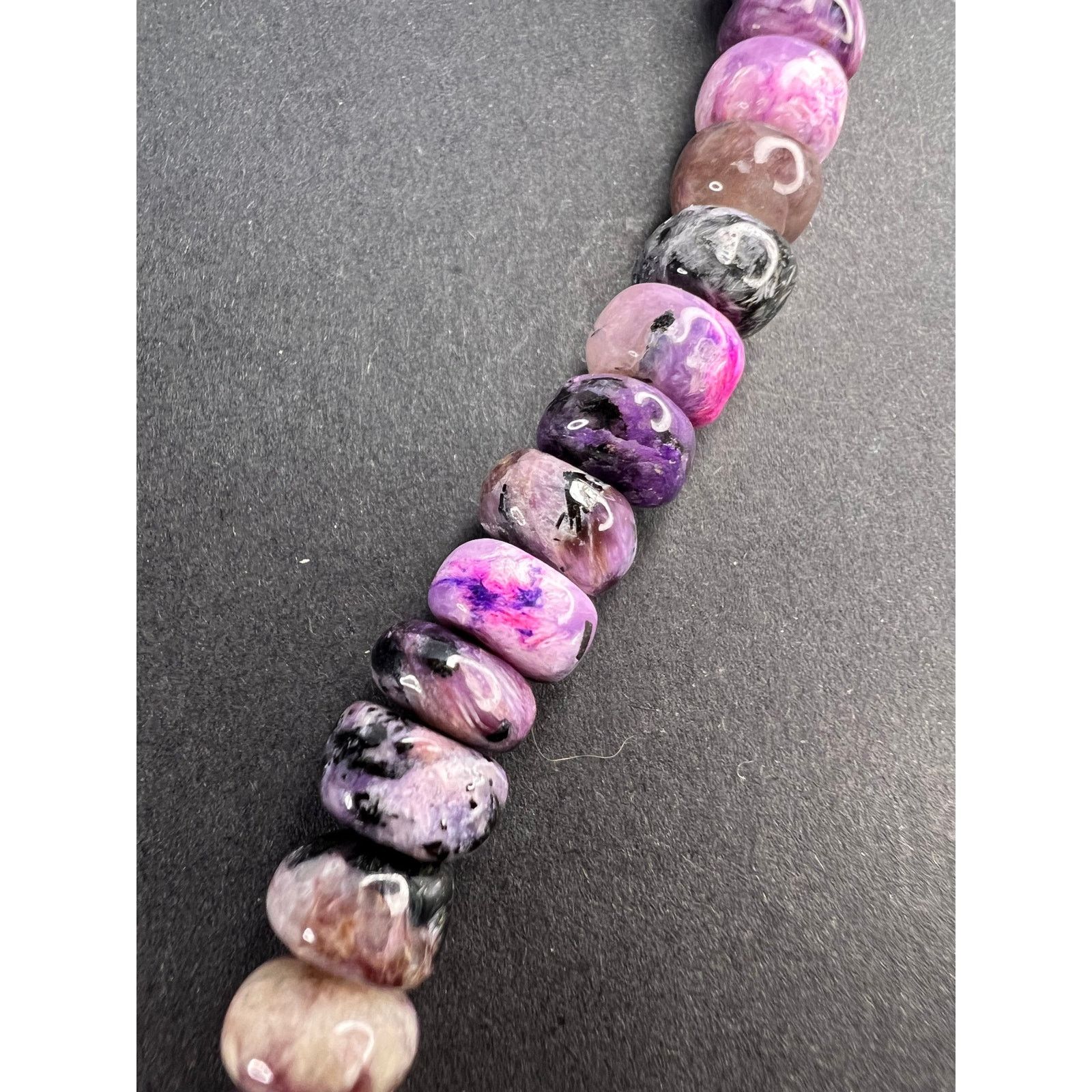 Other NEW Charoite rondelle beaded 18 inch necklace with 925 clasp Size ONE SIZE - 4 Thumbnail