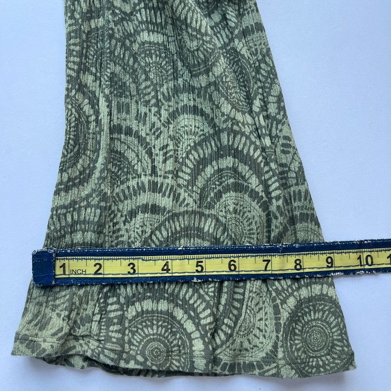 Designer Three dots Wide-Leg Mandala Graphic Pants Green Medium Size 30" / US 8 / IT 44 - 4 Thumbnail