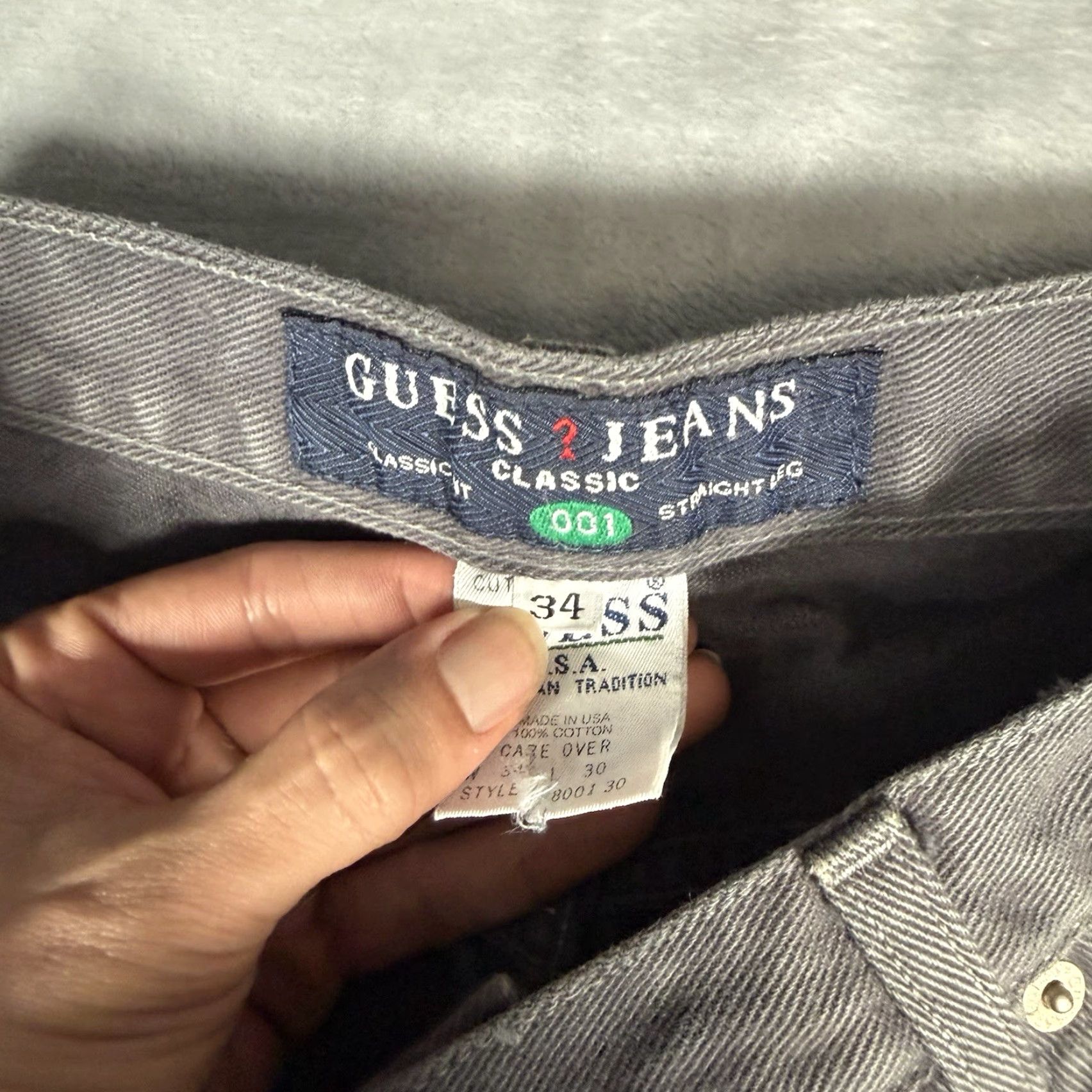 Guess VINTAGE GUESS Jeans Straight Fit Denim Mens 32 34 Inseam 29 USA Blue 5-Pocket Design Regular Rise Mid 90s Jeans Mens Size US 32 / EU 48 - 4 Thumbnail