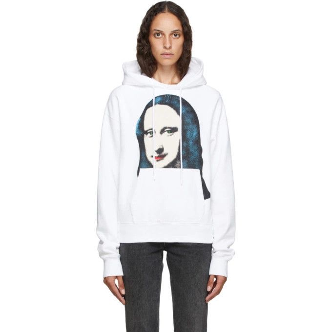 White Pivot Mona Lisa Oversized Hoodie
