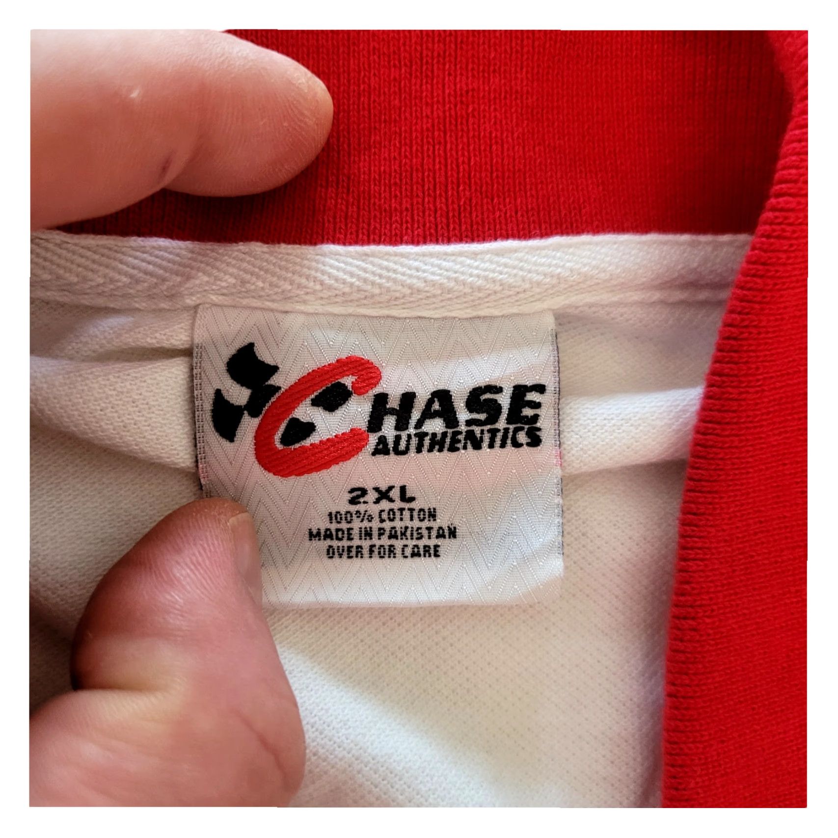 Chase Authentics Chase Authentics Budweiser Dale Earnhardt Jr. Racing Polo Shirt 2XL Cotton Red Black White NASCAR Embroidered Logo Mens Size US XXL / EU 58 / 5 - 7 Thumbnail