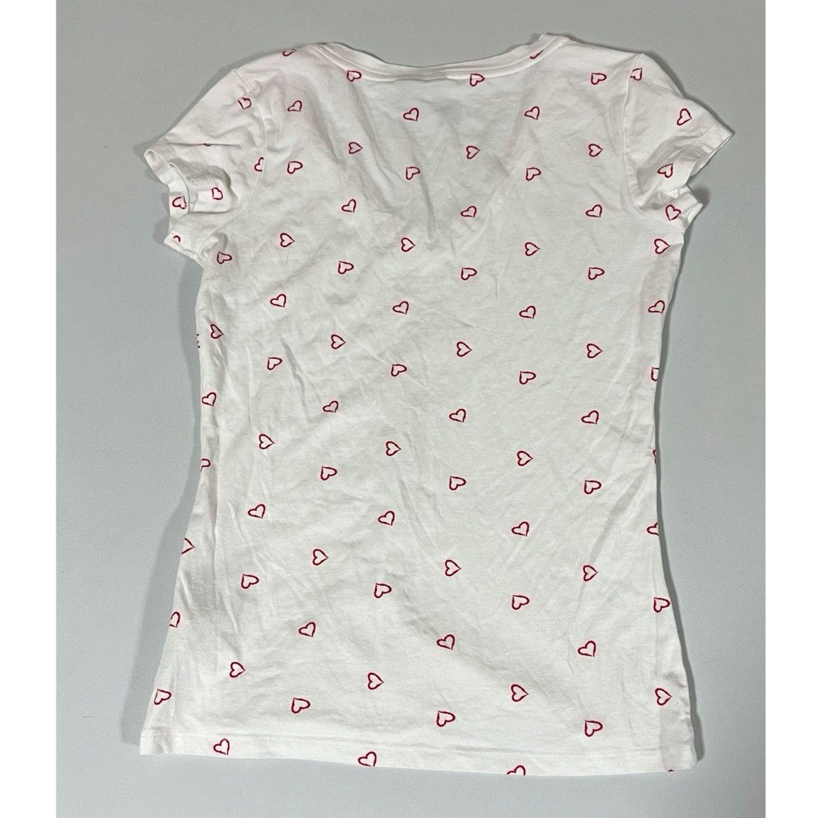 Cynthia Rowley Cynthia Rowley White Hearts V-Neck T-Shirt Top Blouse XS ♥️✨ Size XS / US 0-2 / IT 36-38 - 4 Thumbnail