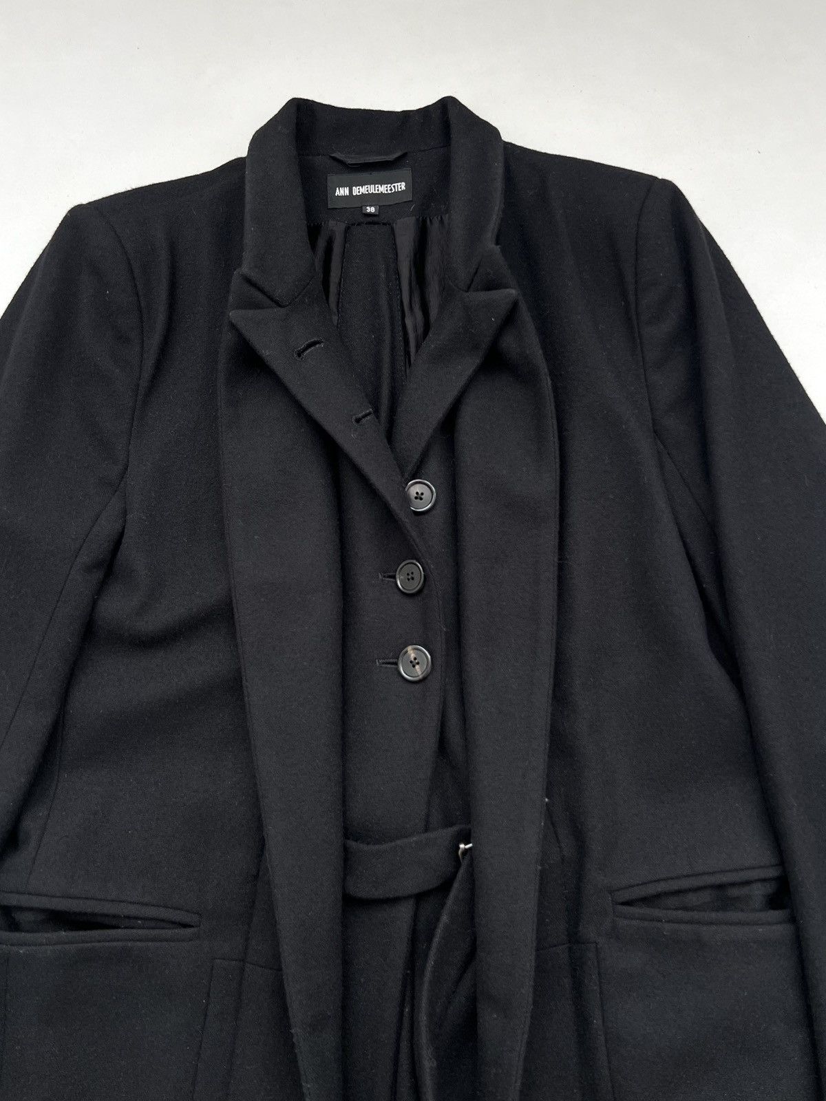 Ann Demeulemeester Ann Demeulemeester Wool Fleece Maxi Long Coat Double Belt Size S / US 4 / IT 40 - 9 Thumbnail