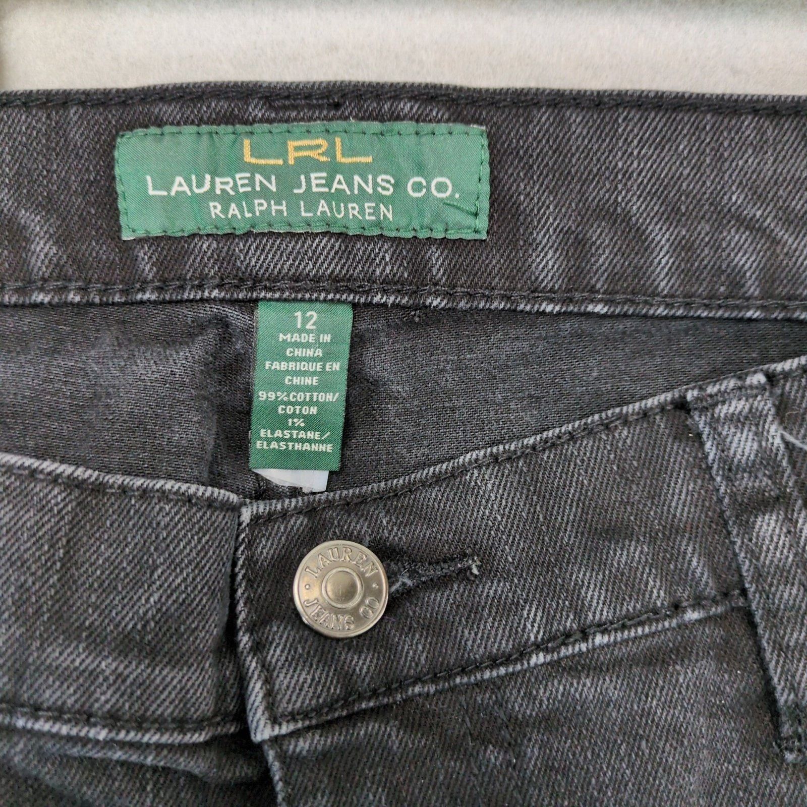 Ralph Lauren LRL Ralph Lauren Women's 12 Black Classic Straight Leg Jeans Size 34" / US 12 / IT 48 - 2 Thumbnail