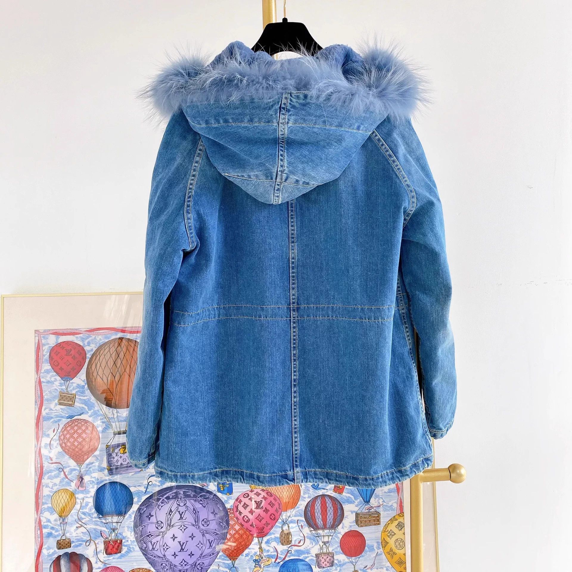 Yves Salomon Yves Salomon blue denim jacket removable inner 36 Size XS / US 0-2 / IT 36-38 - 2 Thumbnail