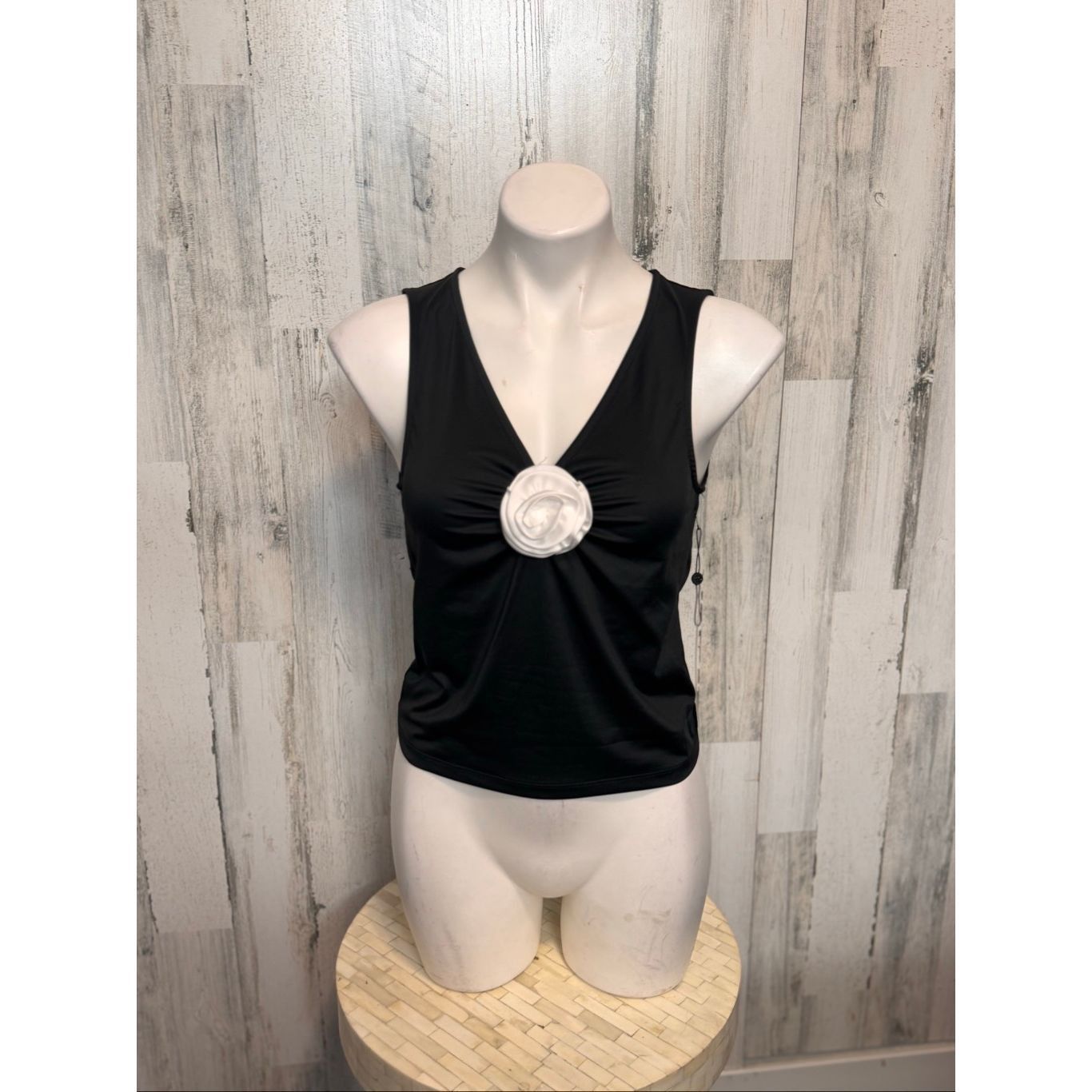 Emerson Fry Emerson Lang Black Sleeveless Blouse | Elegant Stretch Top w Size M / US 6-8 / IT 42-44 - 4 Thumbnail