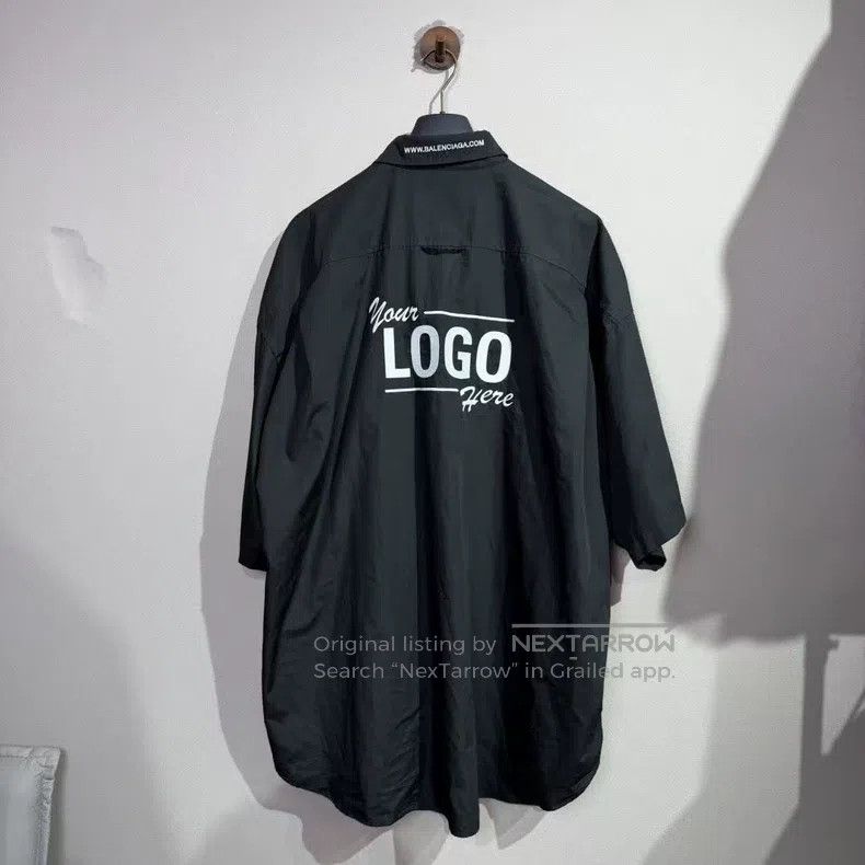 Balenciaga Balenciaga Embroidered Logo Short Sleeve Shirt Size US XS / EU 42 / 0 - 2 Thumbnail