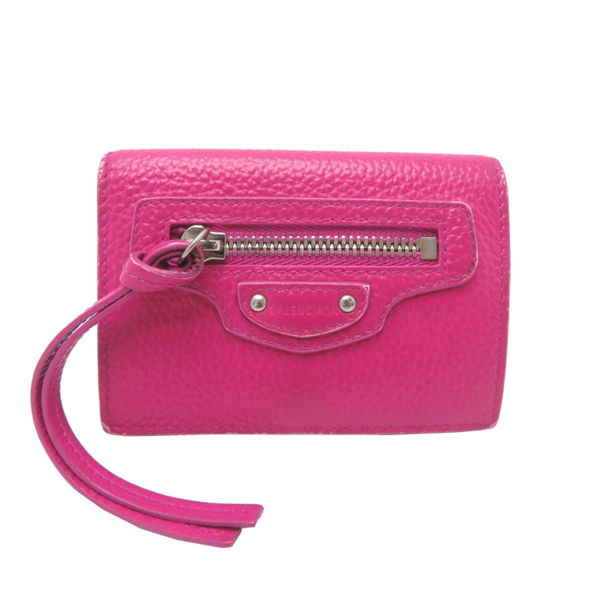 Balenciaga Balenciaga Neo Classic Mini Wallet, Women's Tri-fold 640107, Leather, Pink Size ONE SIZE - 1 Thumbnail