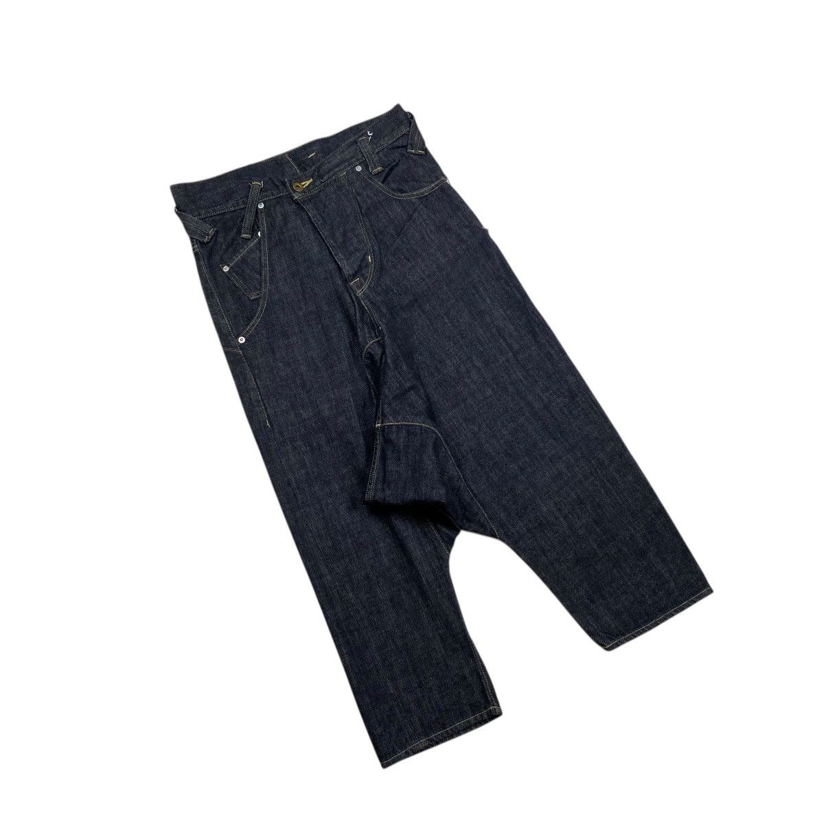 Comme des Garcons × Ganryu × Japanese Brand Ganryu Comme des Garcons Drop Crotch Blue Indigo Denim Pants Size US 30 / EU 46 - 3 Thumbnail