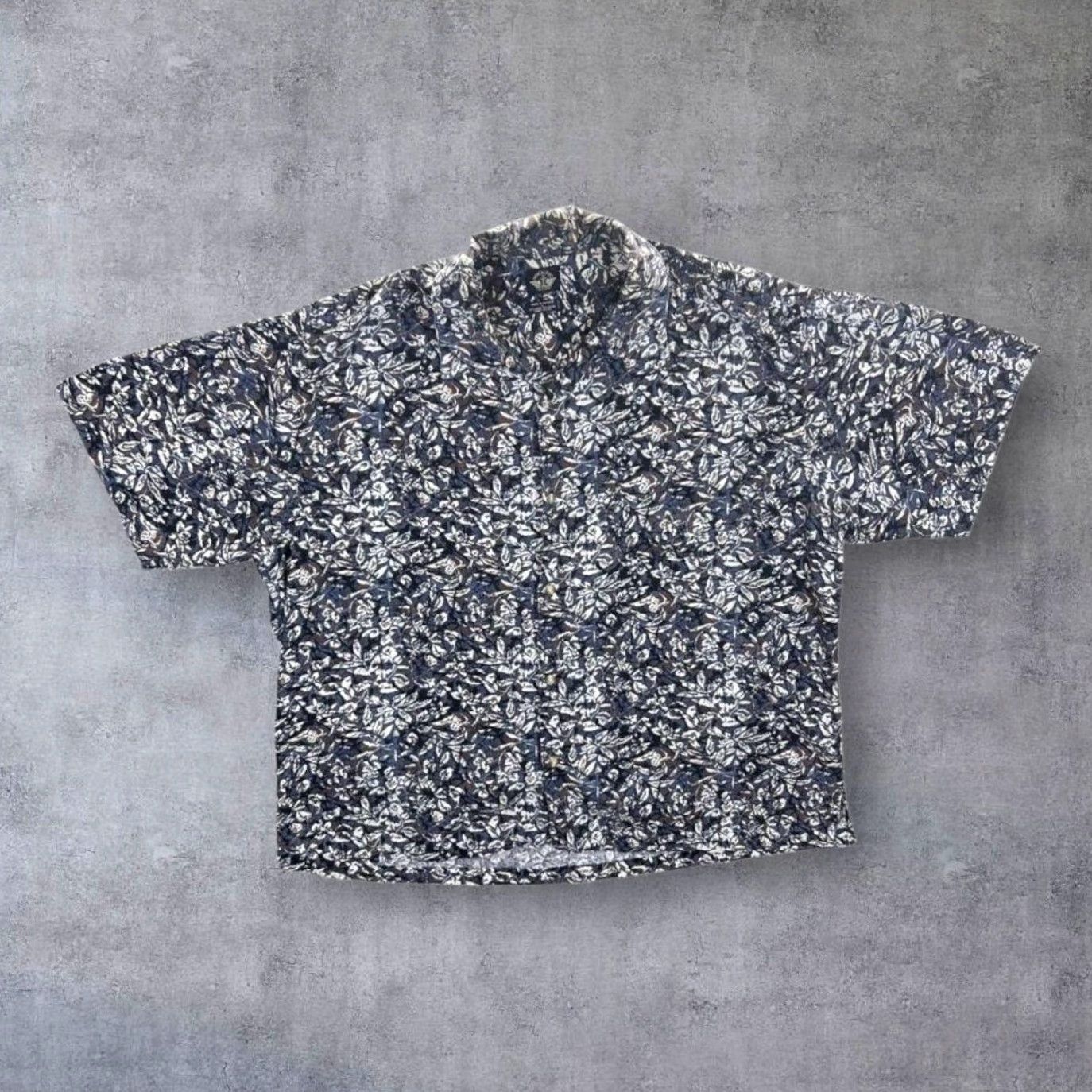 Dockers VINTAGE Dockers Shirt Floral Abstract Patterned Linen Rayon Blend Short Sleeve Navy Large XL XXL Mens Size US L / EU 52-54 / 3 - 2 Thumbnail